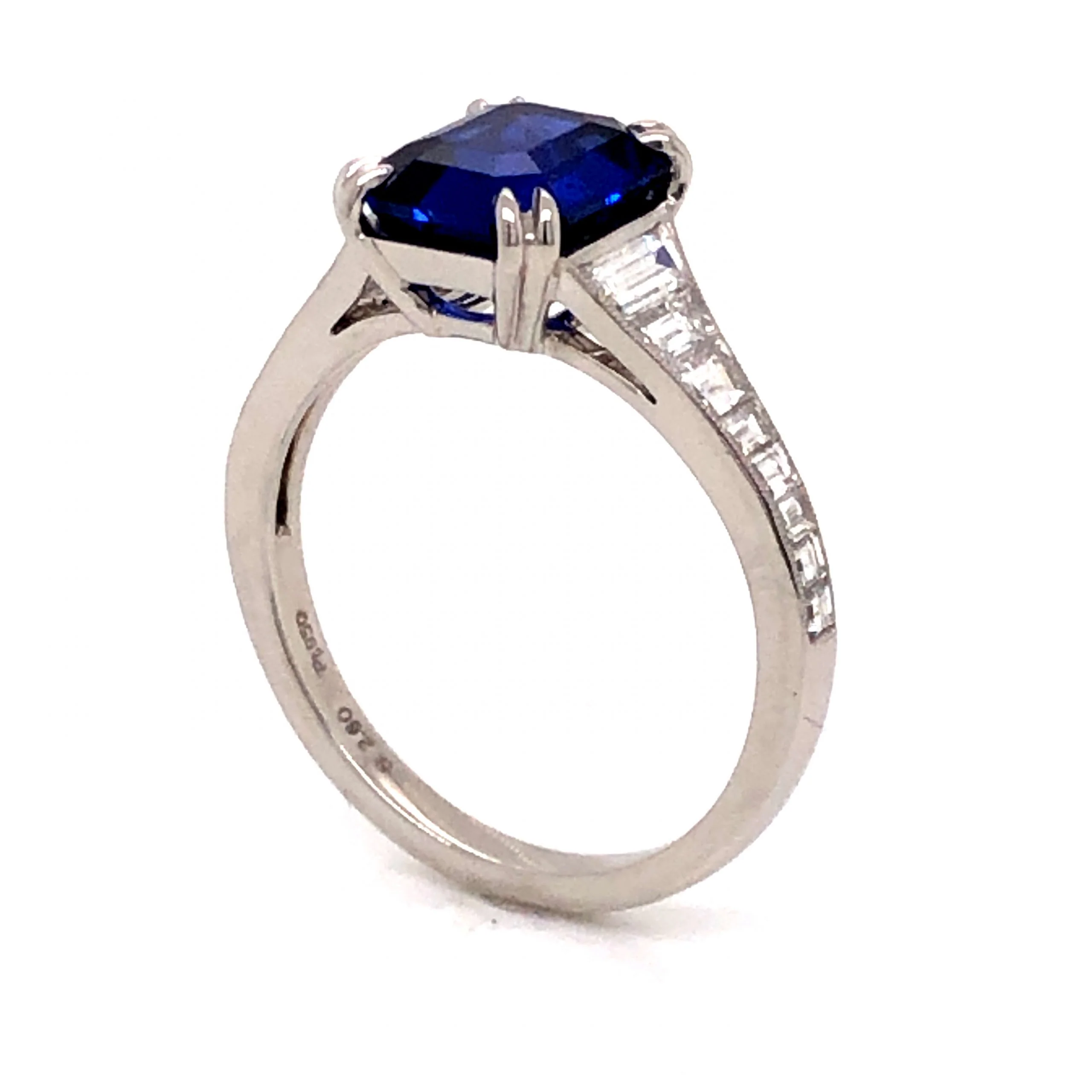 2.60 Sapphire & Diamond Engagement Ring in Platinum - Image 5