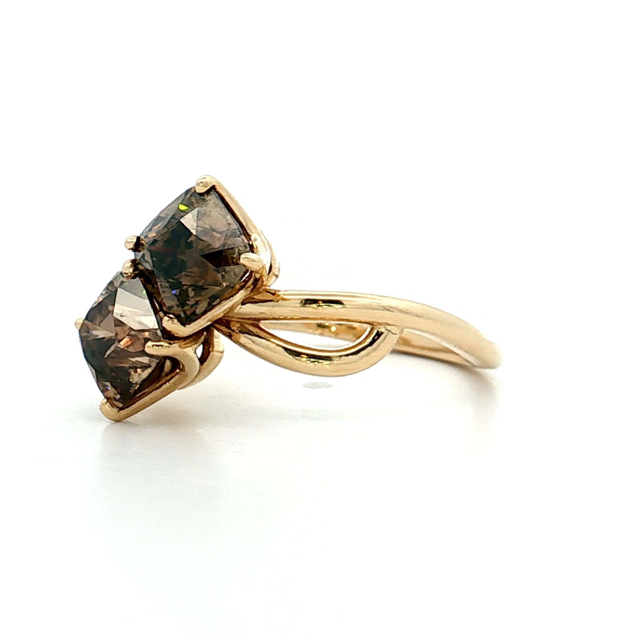 2.60 Toi Et Moi Diamond Engagement Ring 14k Yellow Gold - Image 2