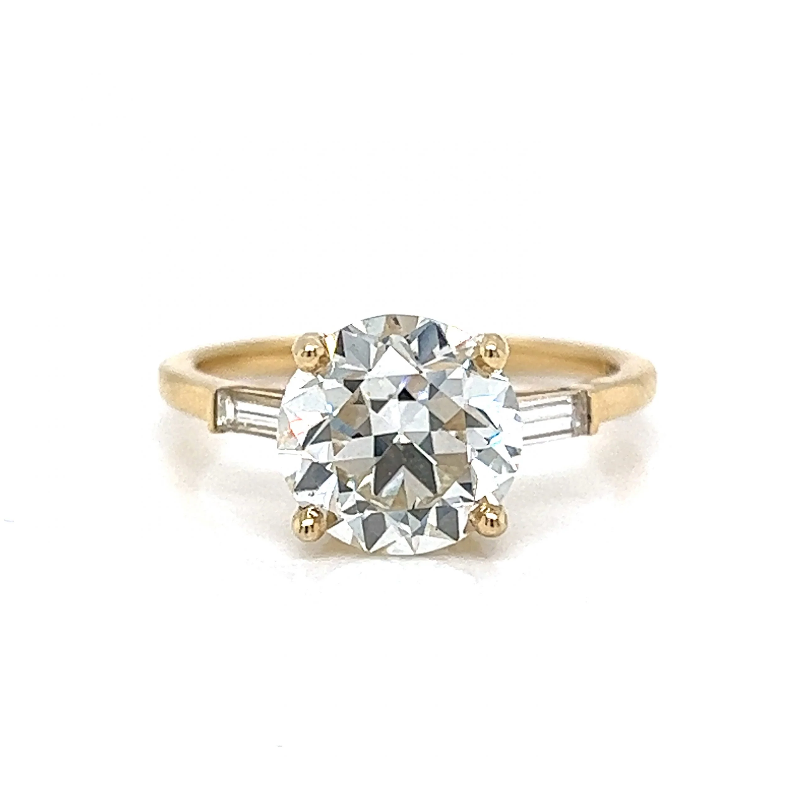 2.61 Old European Diamond Engagement Ring in 14k Gold