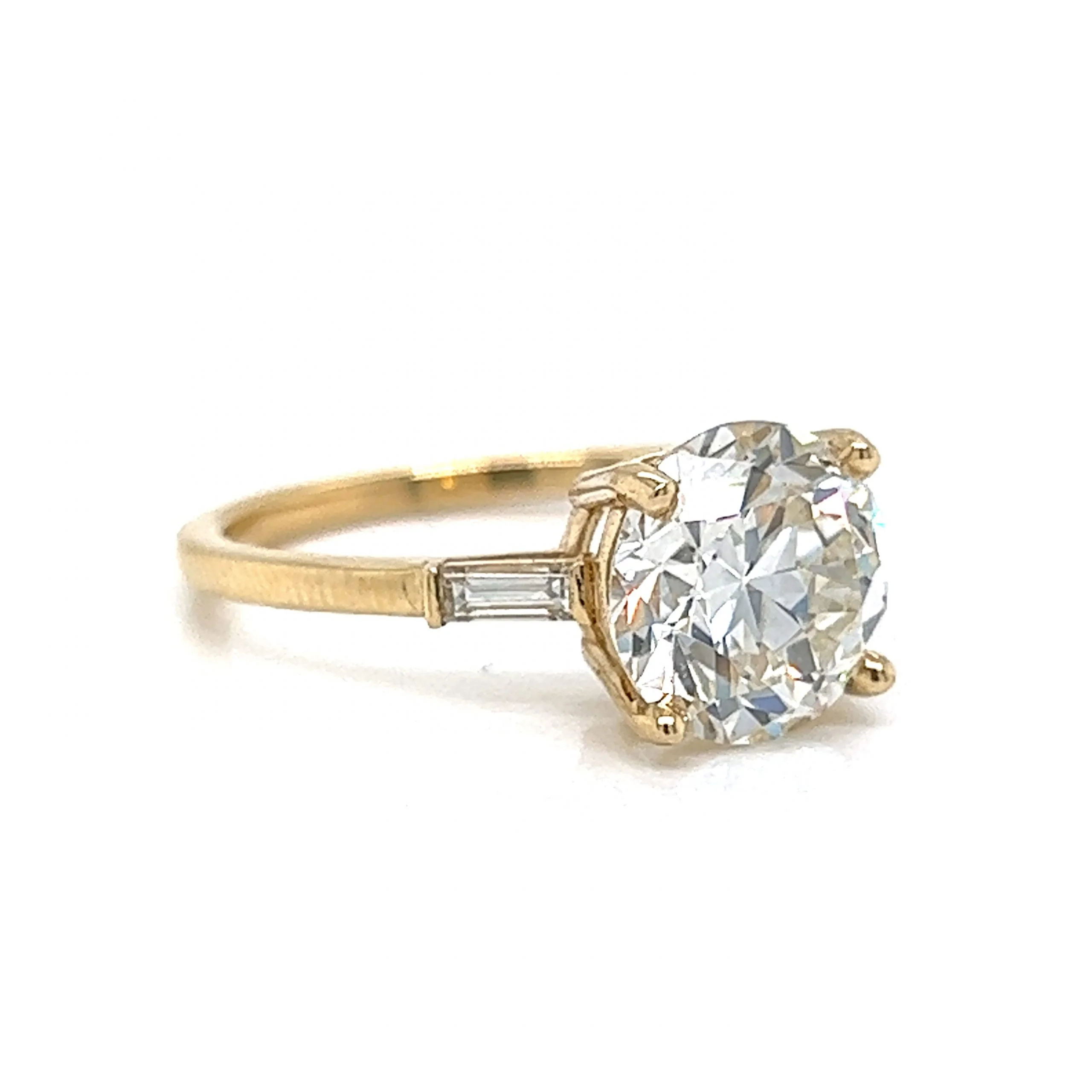 2.61 Old European Diamond Engagement Ring in 14k Gold - Image 3