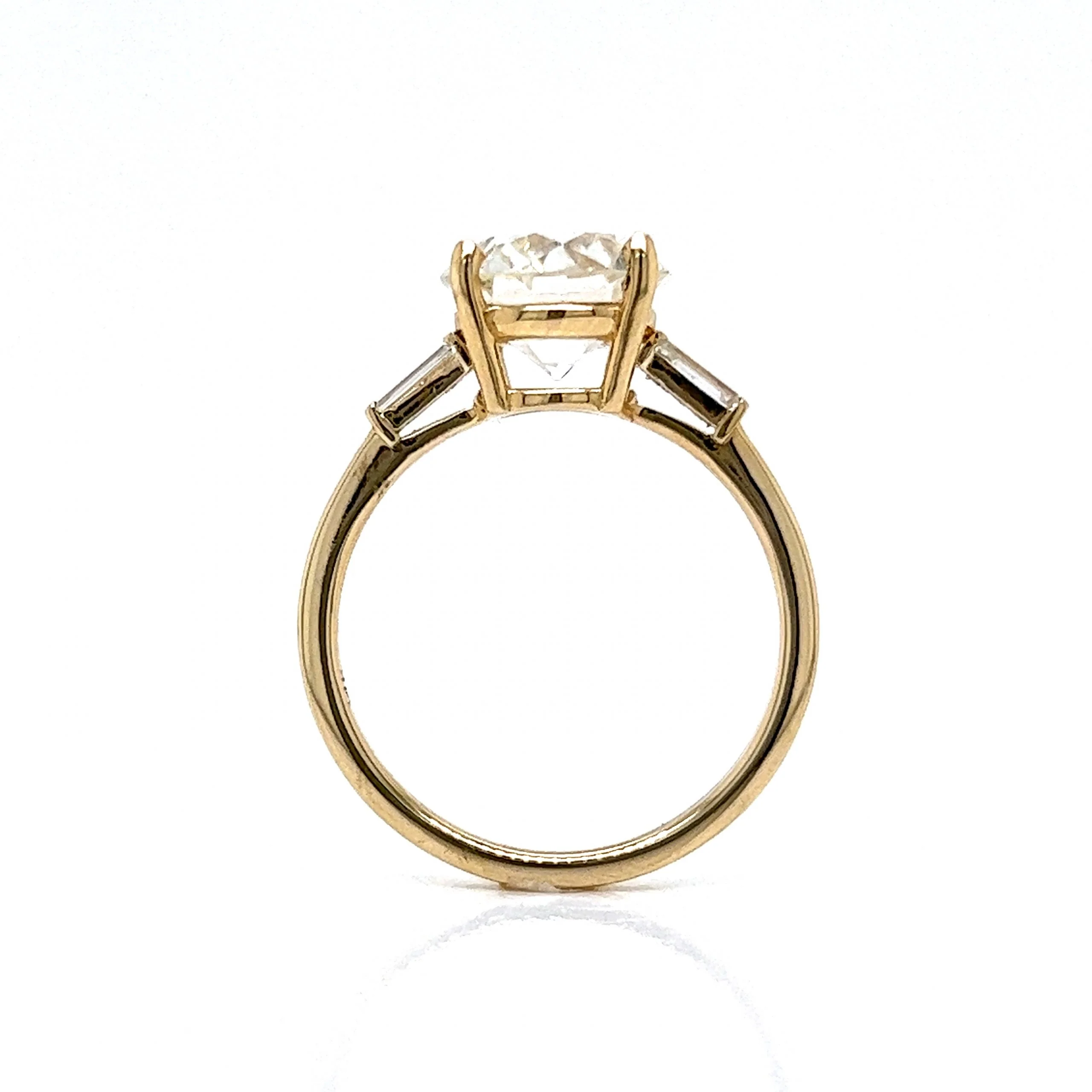 2.61 Old European Diamond Engagement Ring in 14k Gold - Image 4