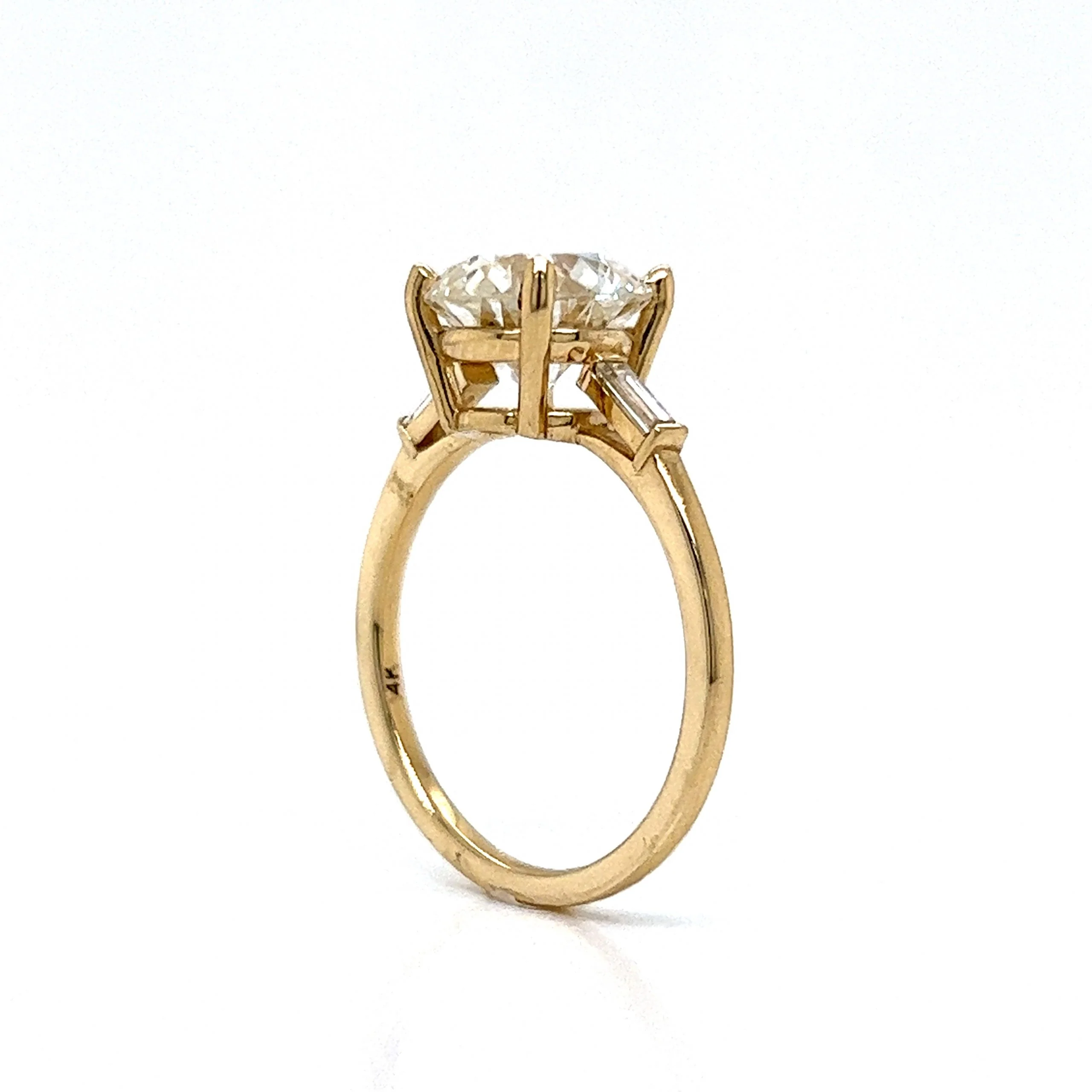 2.61 Old European Diamond Engagement Ring in 14k Gold - Image 5
