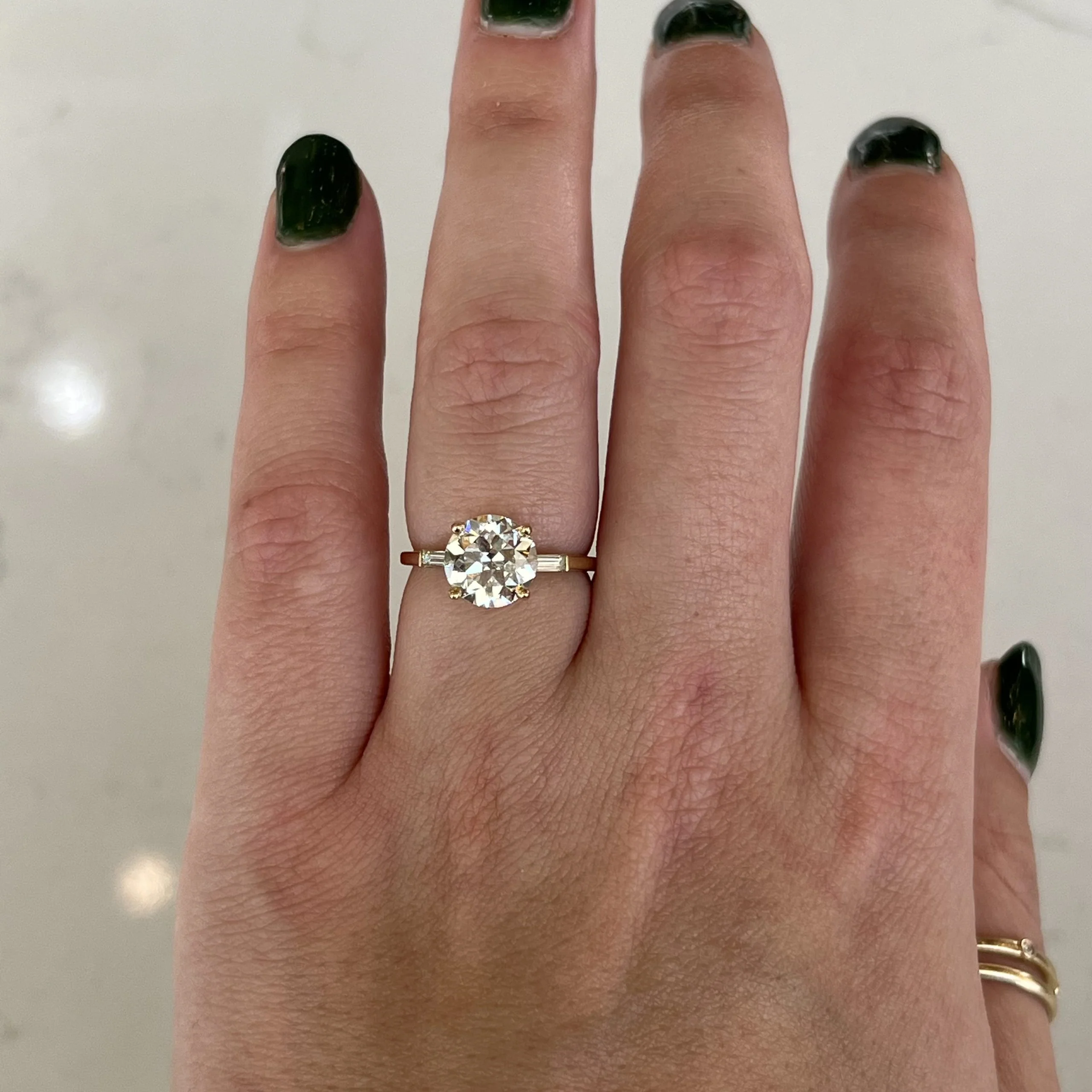 2.61 Old European Diamond Engagement Ring in 14k Gold - Image 6