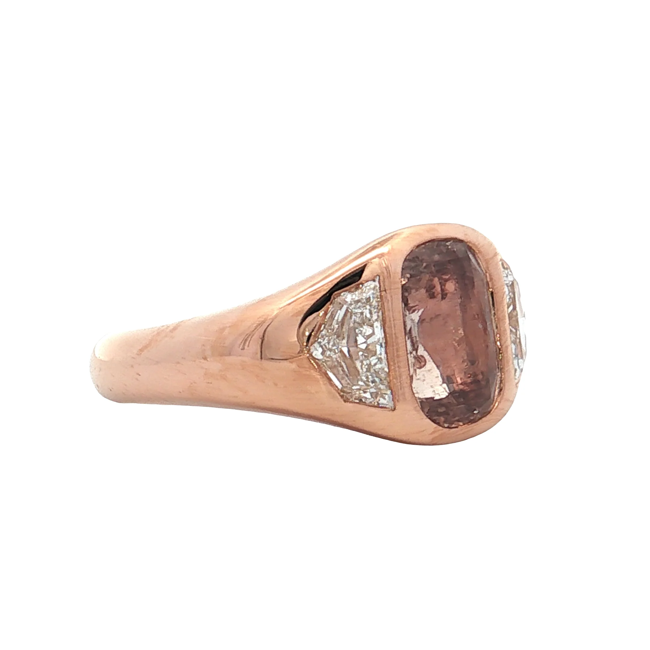 2.62 GIA Cushion Pink Sapphire Engagement Ring 18k - Image 3