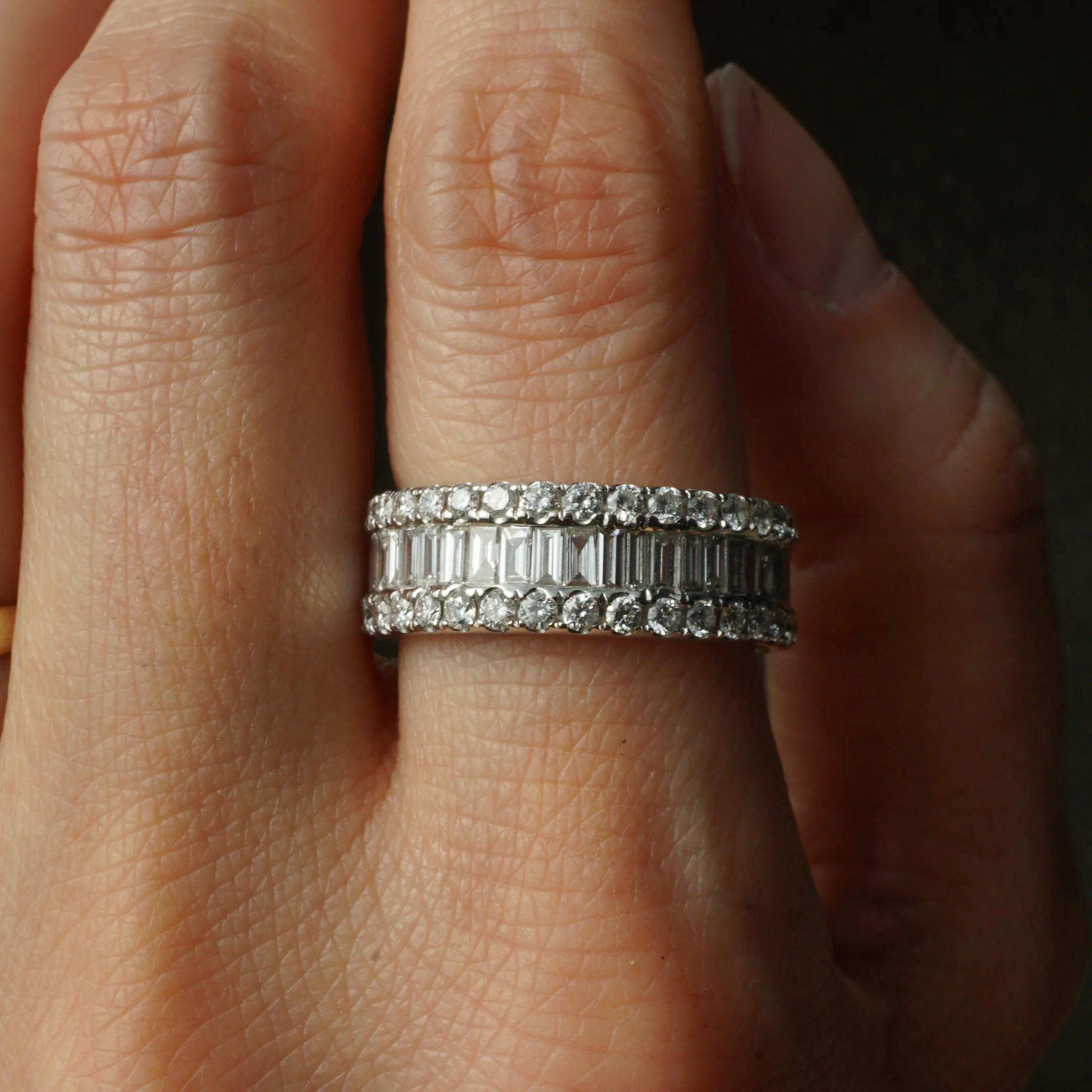 2.65 Baguette & Round Cut Diamond Eternity Band in 18k White Gold - Image 4