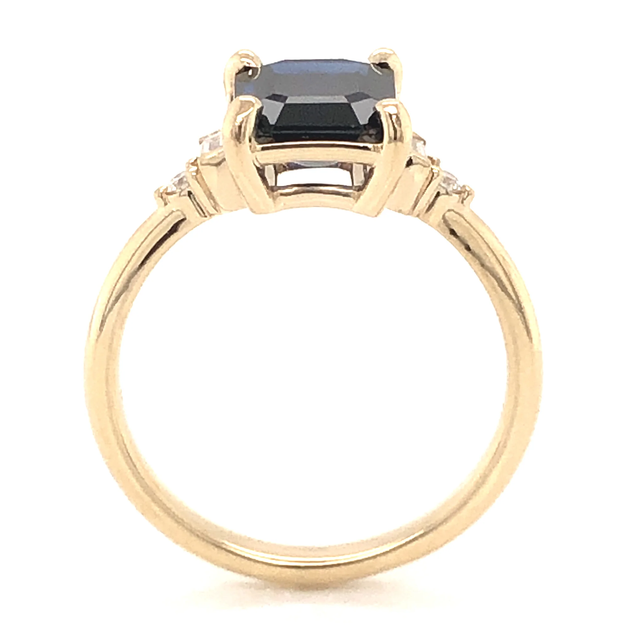 2.67 Emerald Cut Sapphire Engagement Ring in Yellow Gold - Image 4