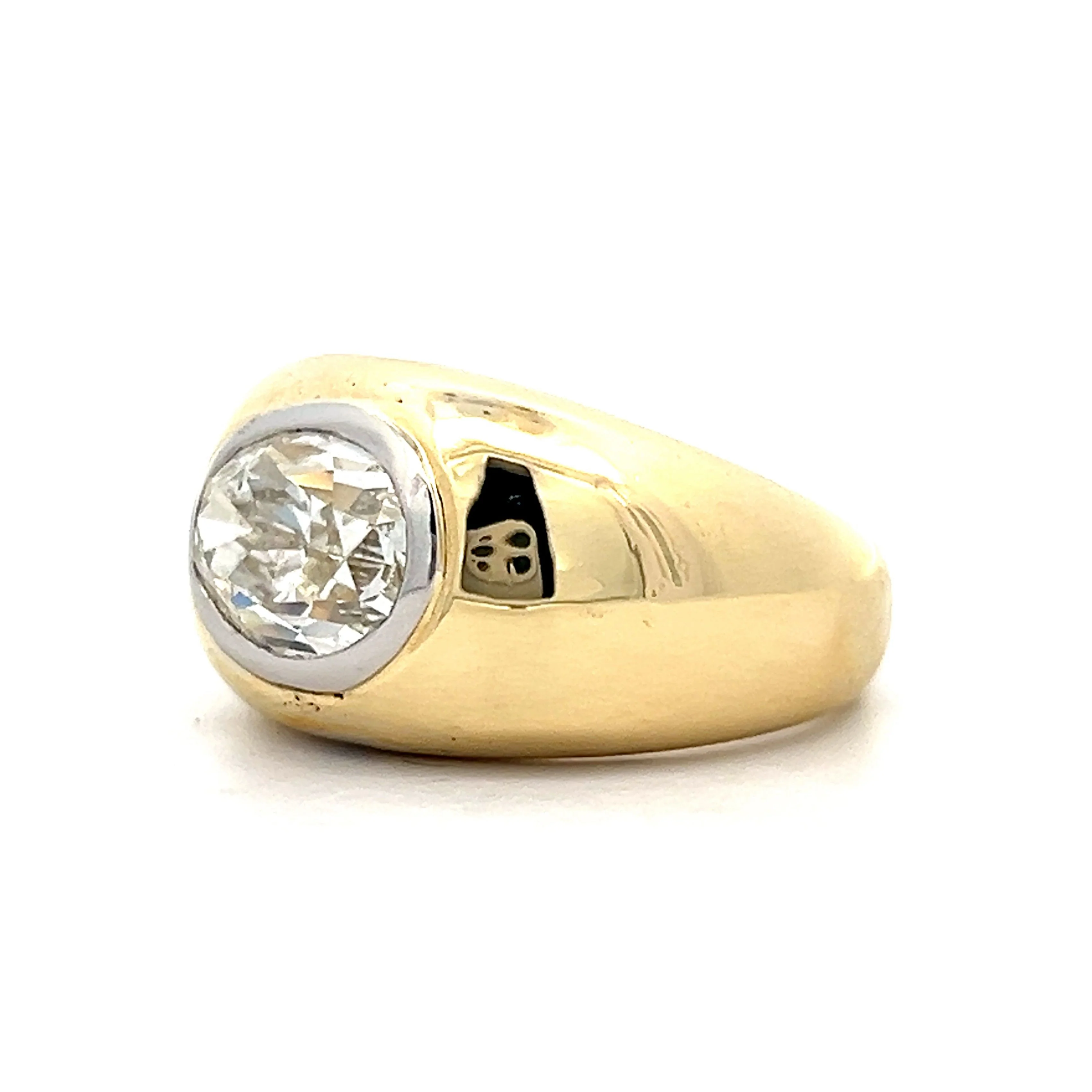 2.67 Oval Cut Diamond Cocktail Ring in 14k Yellow & White Gold - Image 2