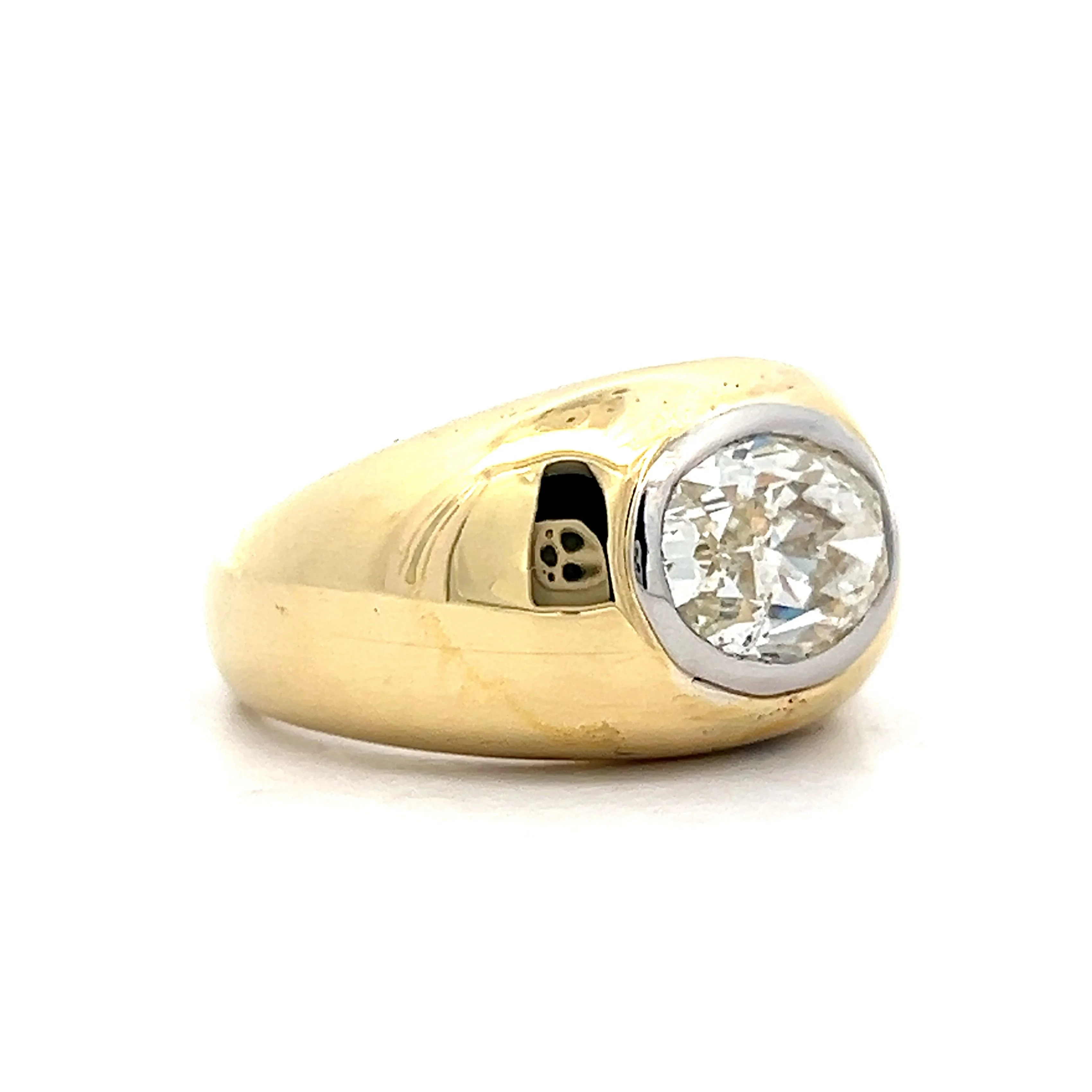 2.67 Oval Cut Diamond Cocktail Ring in 14k Yellow & White Gold - Image 3
