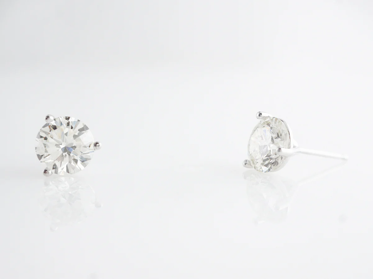 2.69 Carat Diamond Earring Studs in 14k White Gold - Image 2