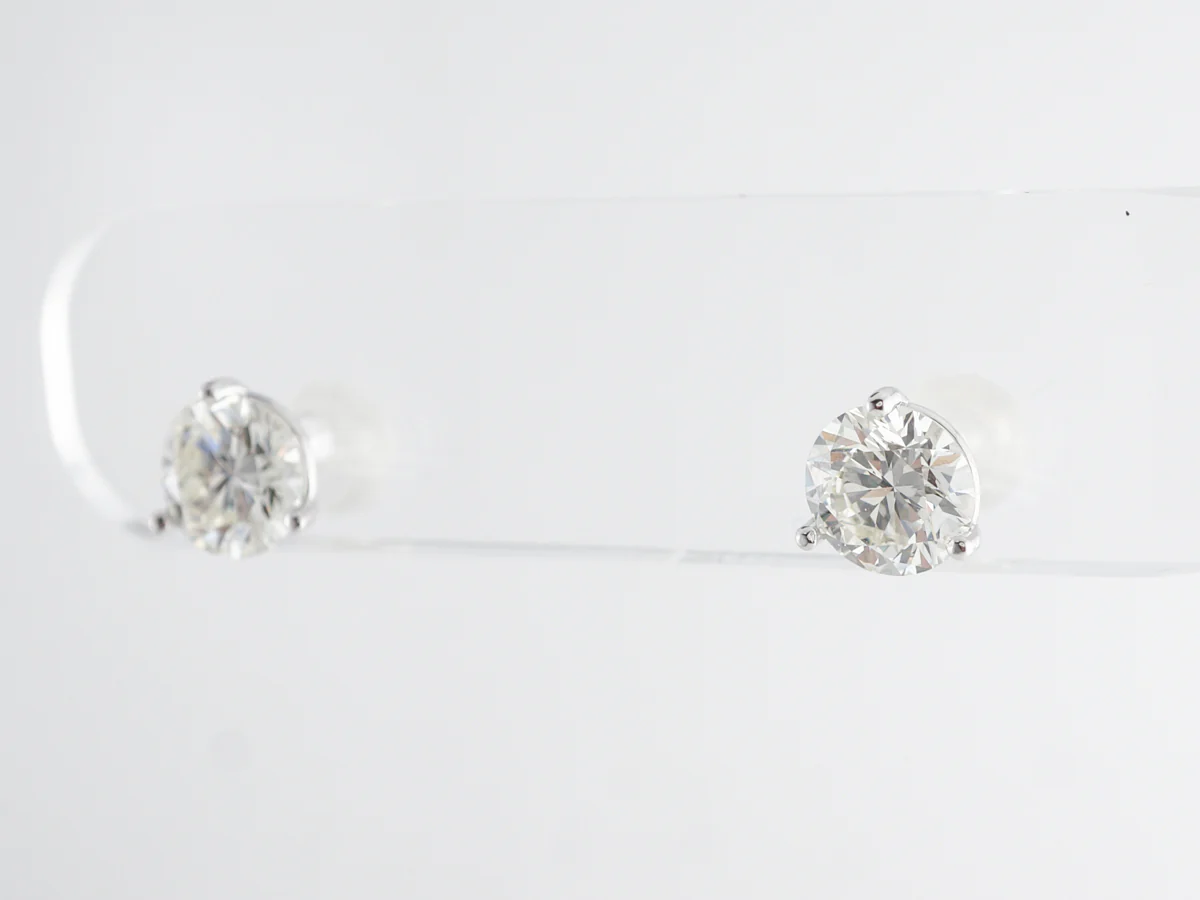 2.69 Carat Diamond Earring Studs in 14k White Gold - Image 3