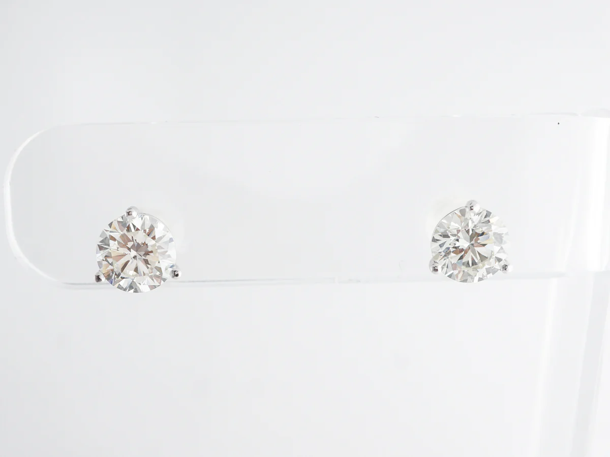 2.69 Carat Diamond Earring Studs in 14k White Gold - Image 5