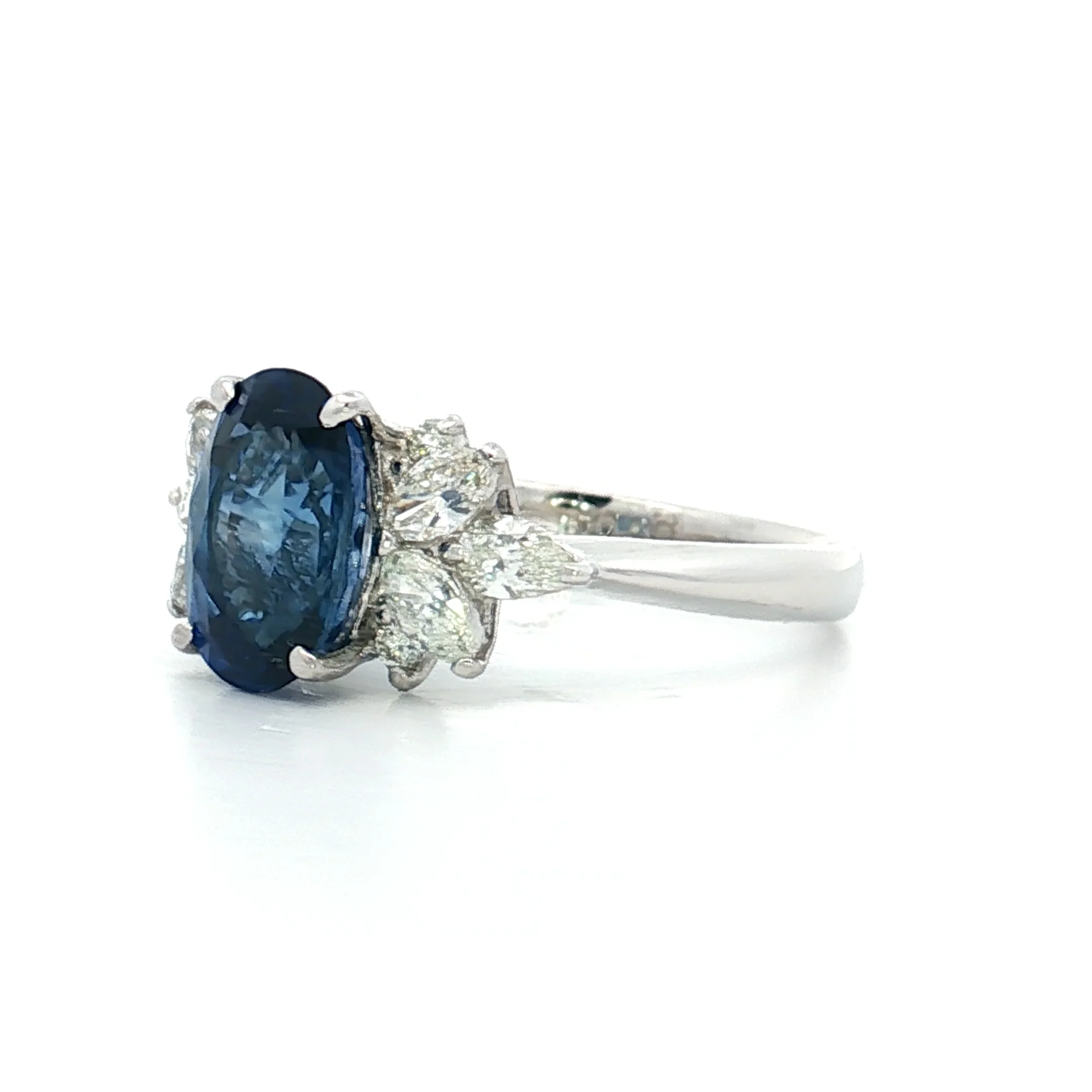 2.70 Oval Sapphire Engagement Ring in Platinum - Image 2