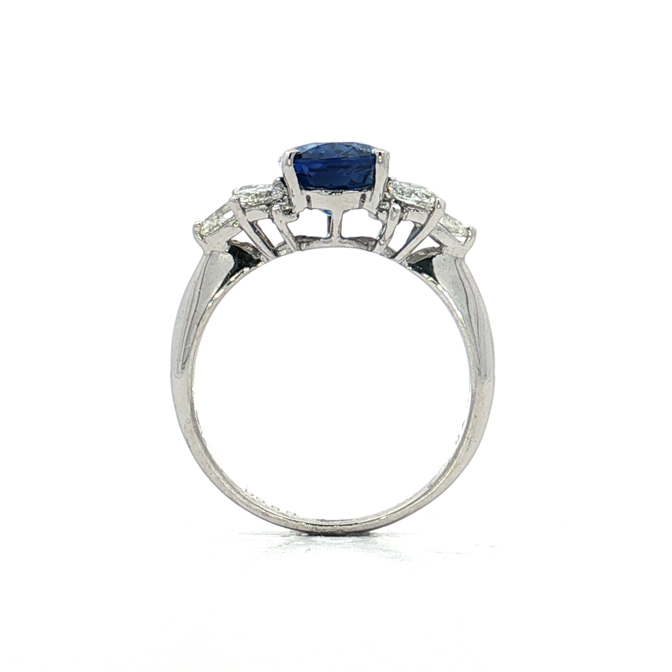 2.70 Oval Sapphire Engagement Ring in Platinum - Image 4