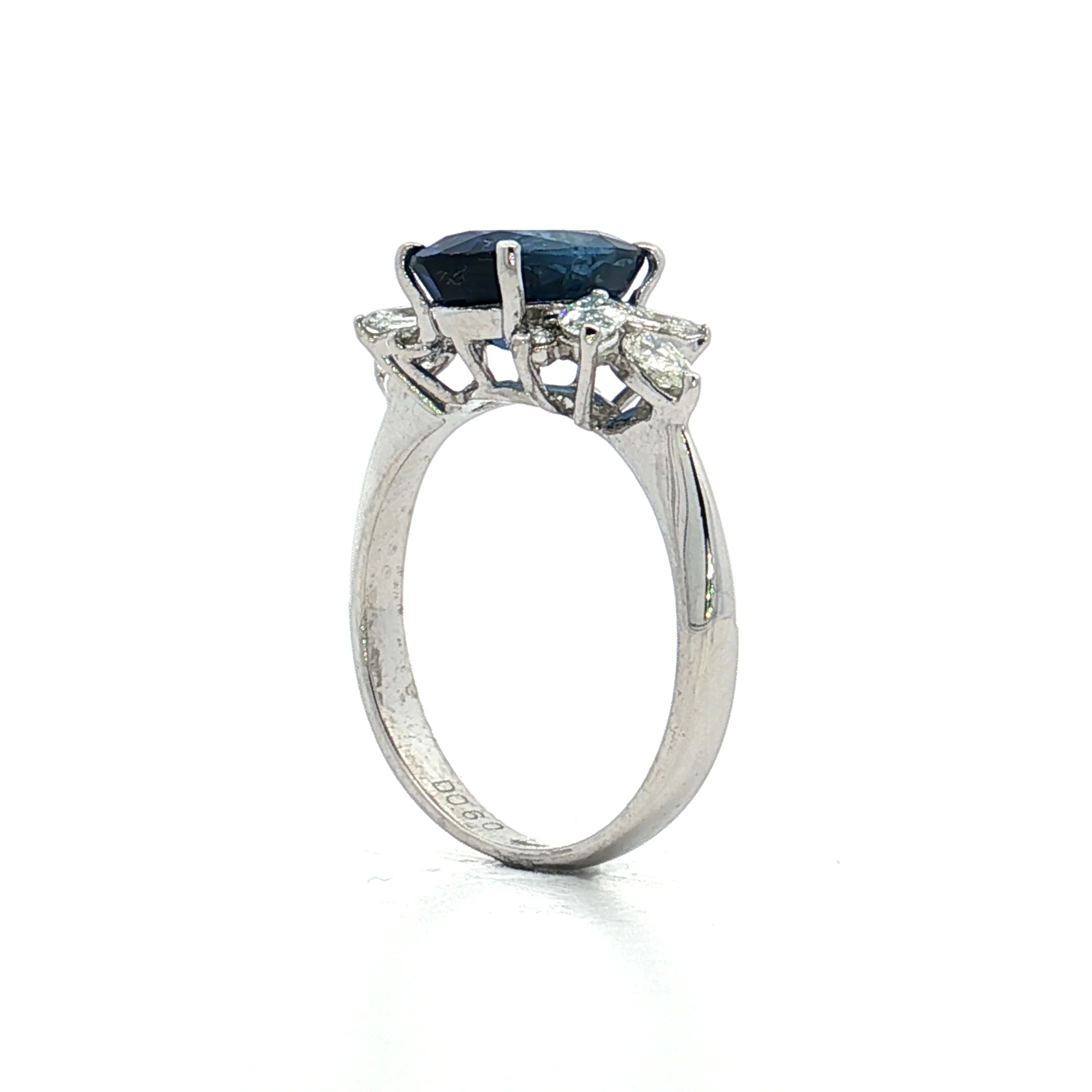 2.70 Oval Sapphire Engagement Ring in Platinum - Image 5