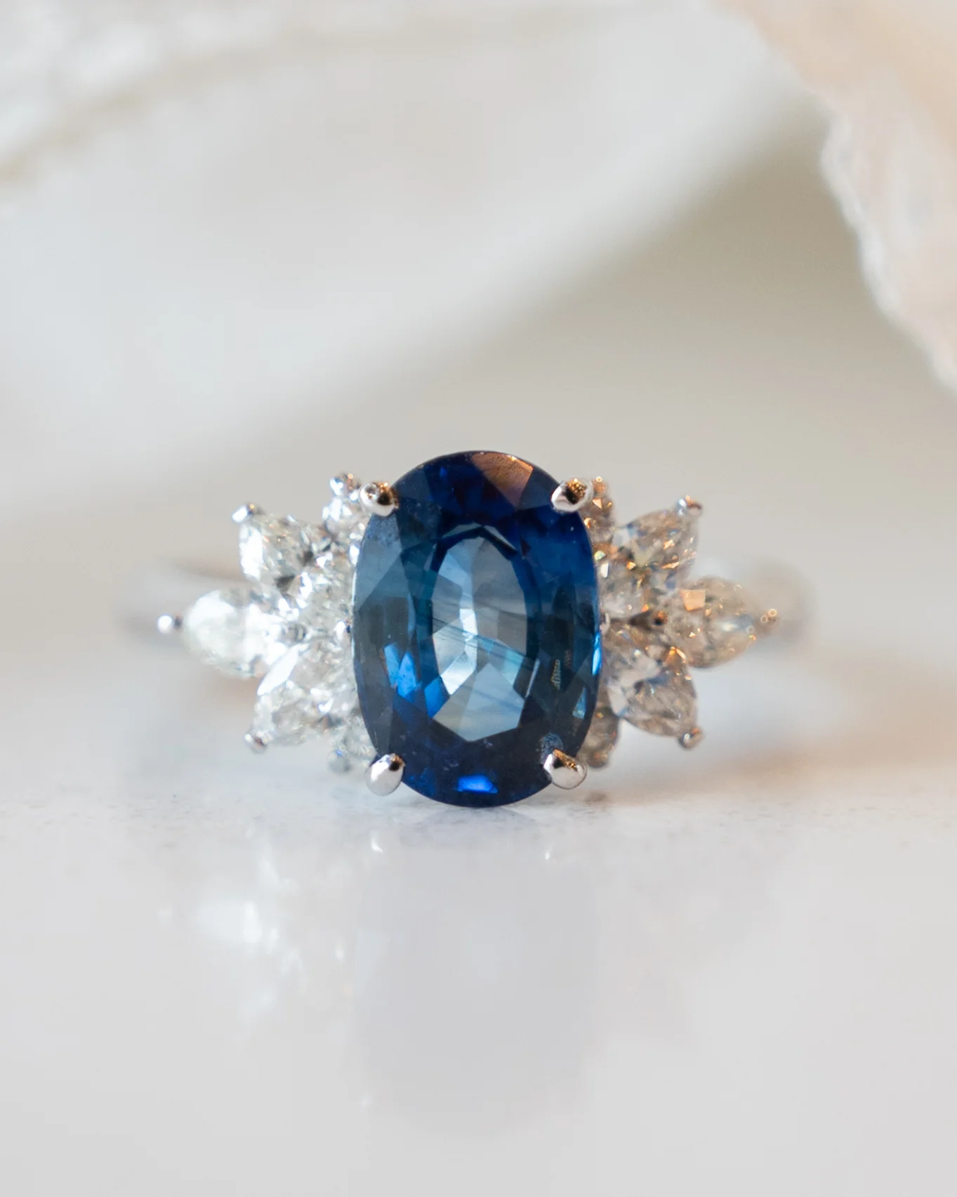2.70 Oval Sapphire Engagement Ring in Platinum - Image 6