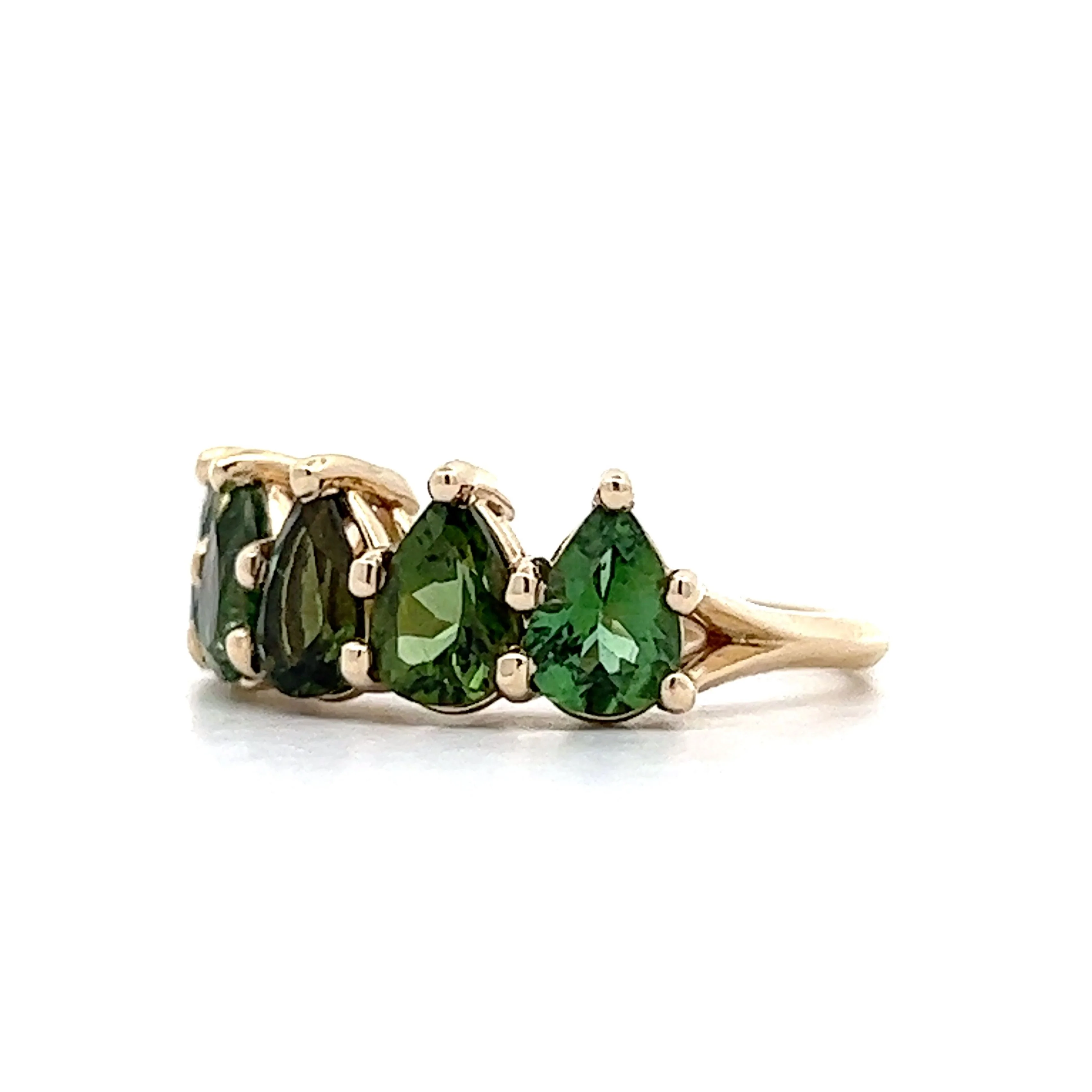 2.70 Pear Cut Tourmaline Stacking Ring in Yellow Gold - Image 2