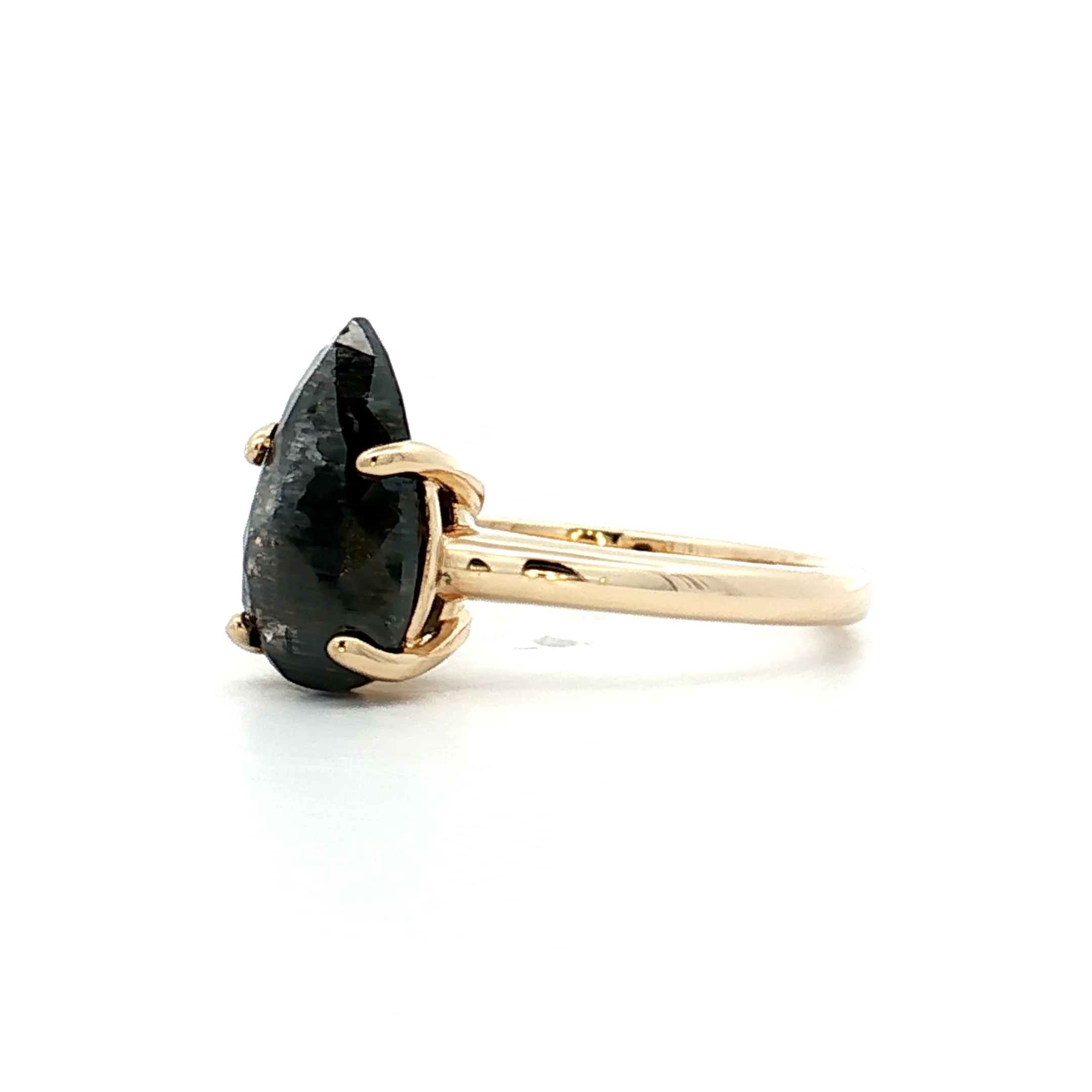 2.71 Pear Shaped Rose Cut Engagement Ring in 14k - Image 2