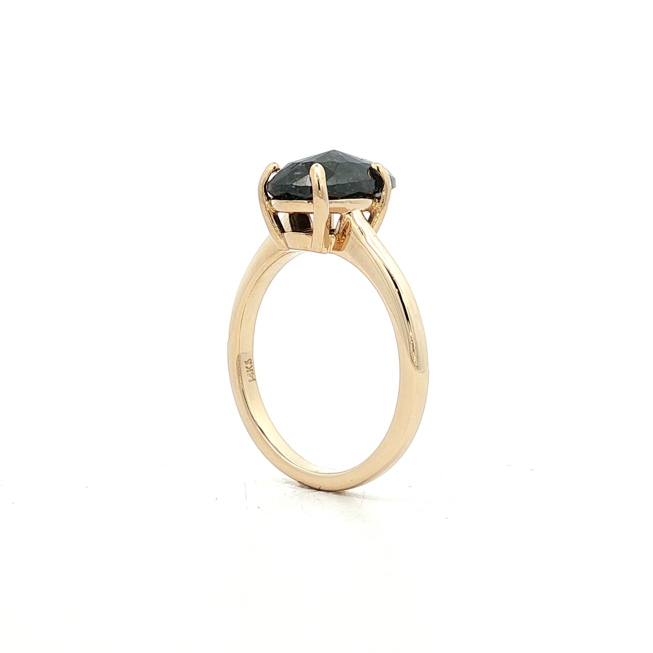 2.71 Pear Shaped Rose Cut Engagement Ring in 14k - Image 4