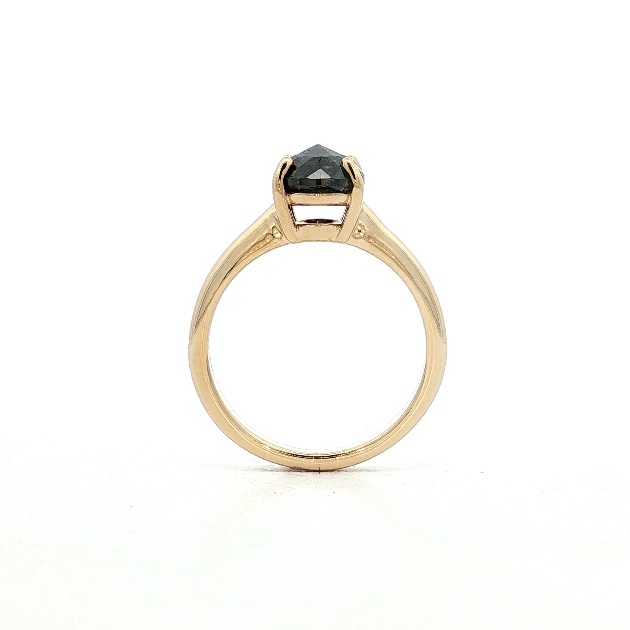 2.71 Pear Shaped Rose Cut Engagement Ring in 14k - Image 5