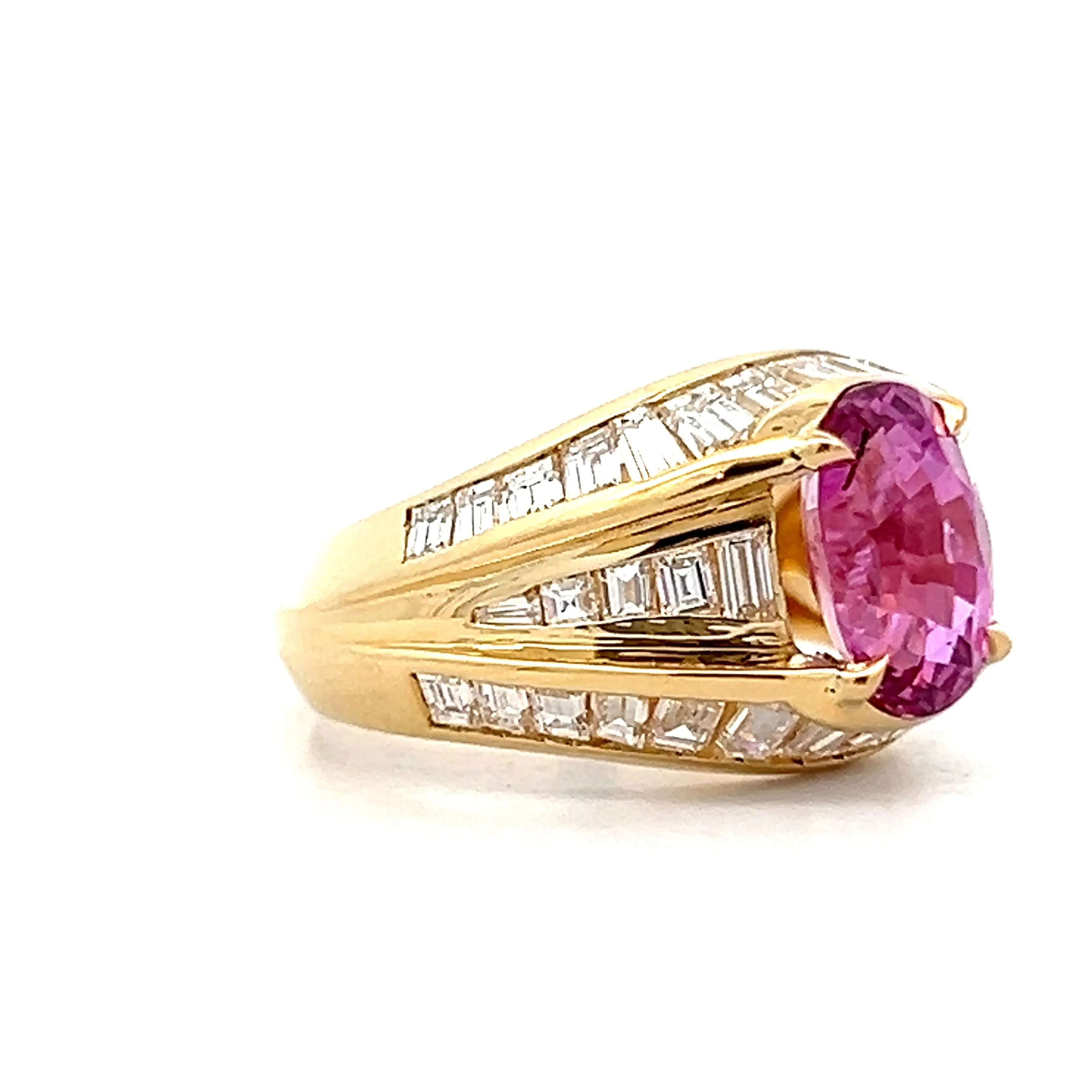 2.71 Pink Sapphire & Diamond Cocktail Ring in 18k - Image 3