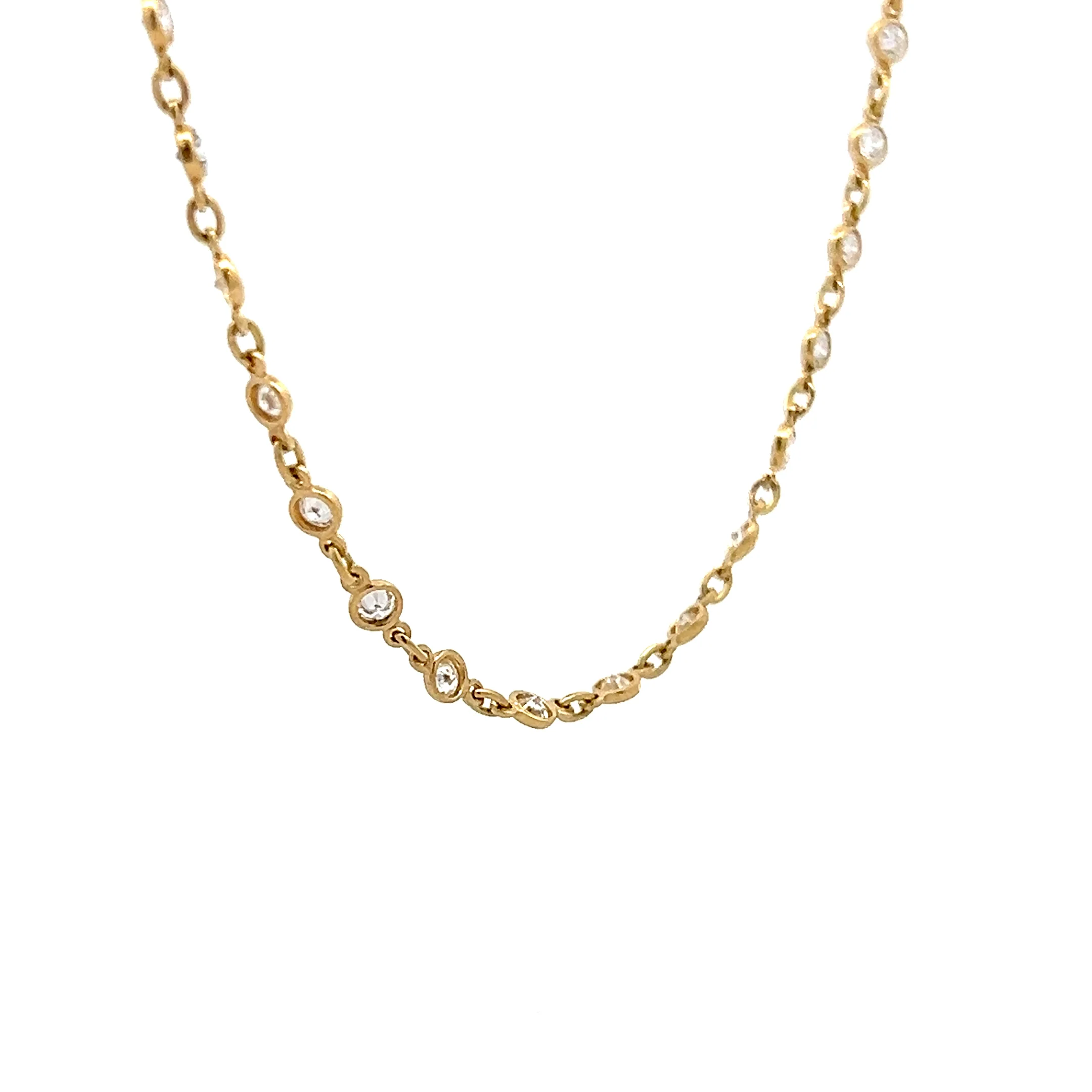 2.72 Bezel Diamond By The Yard Necklace in 18k - Image 3