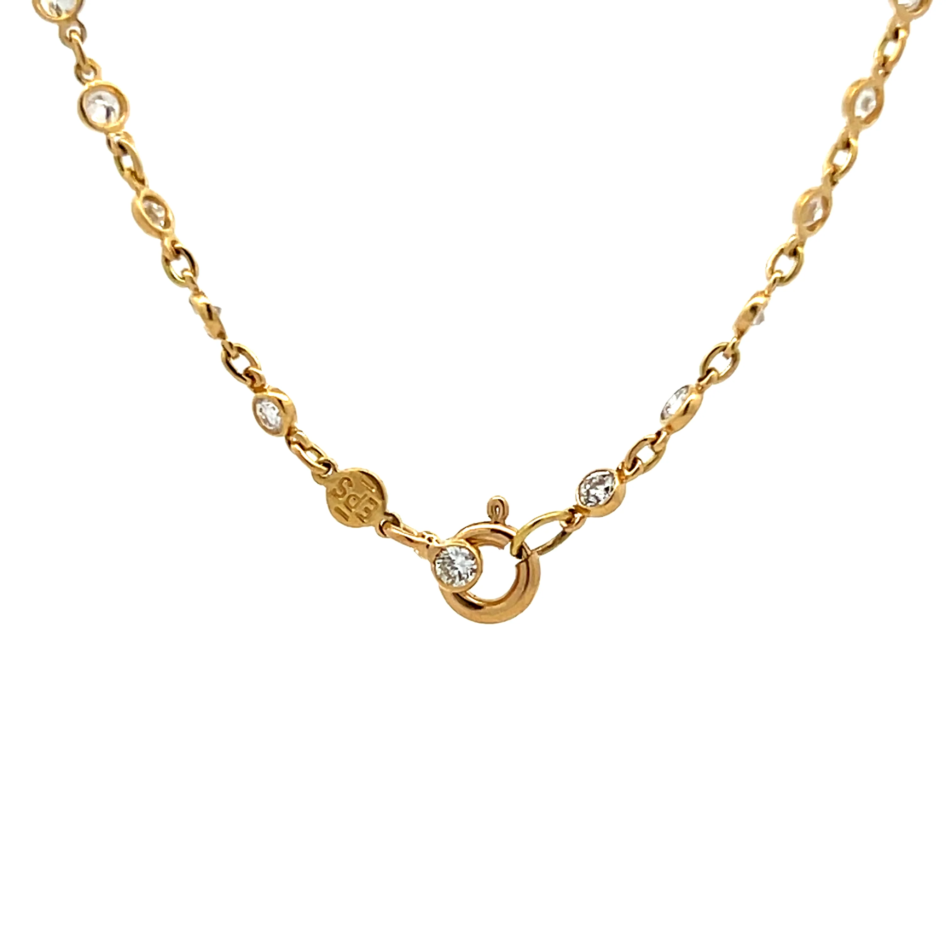 2.72 Bezel Diamond By The Yard Necklace in 18k - Image 4
