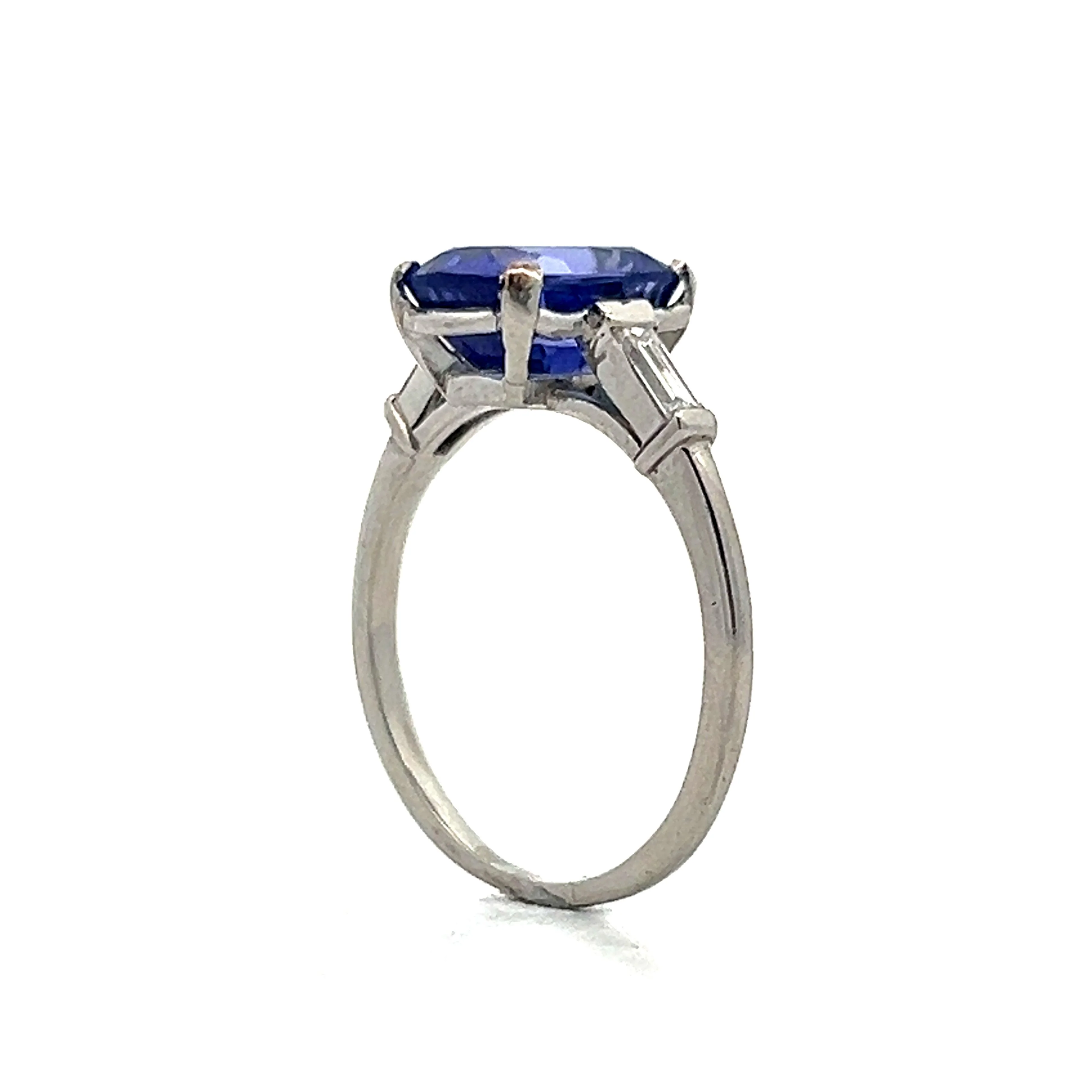 2.72 Cushion Cut Tanzanite Engagement Ring in Platinum - Image 5