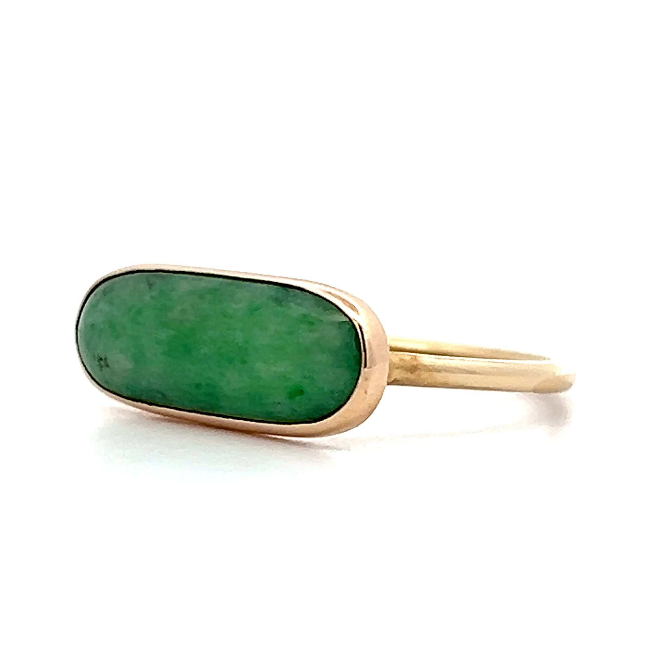 2.74 Cabochon Jadeite Ring in 10k Yellow Gold - Image 2