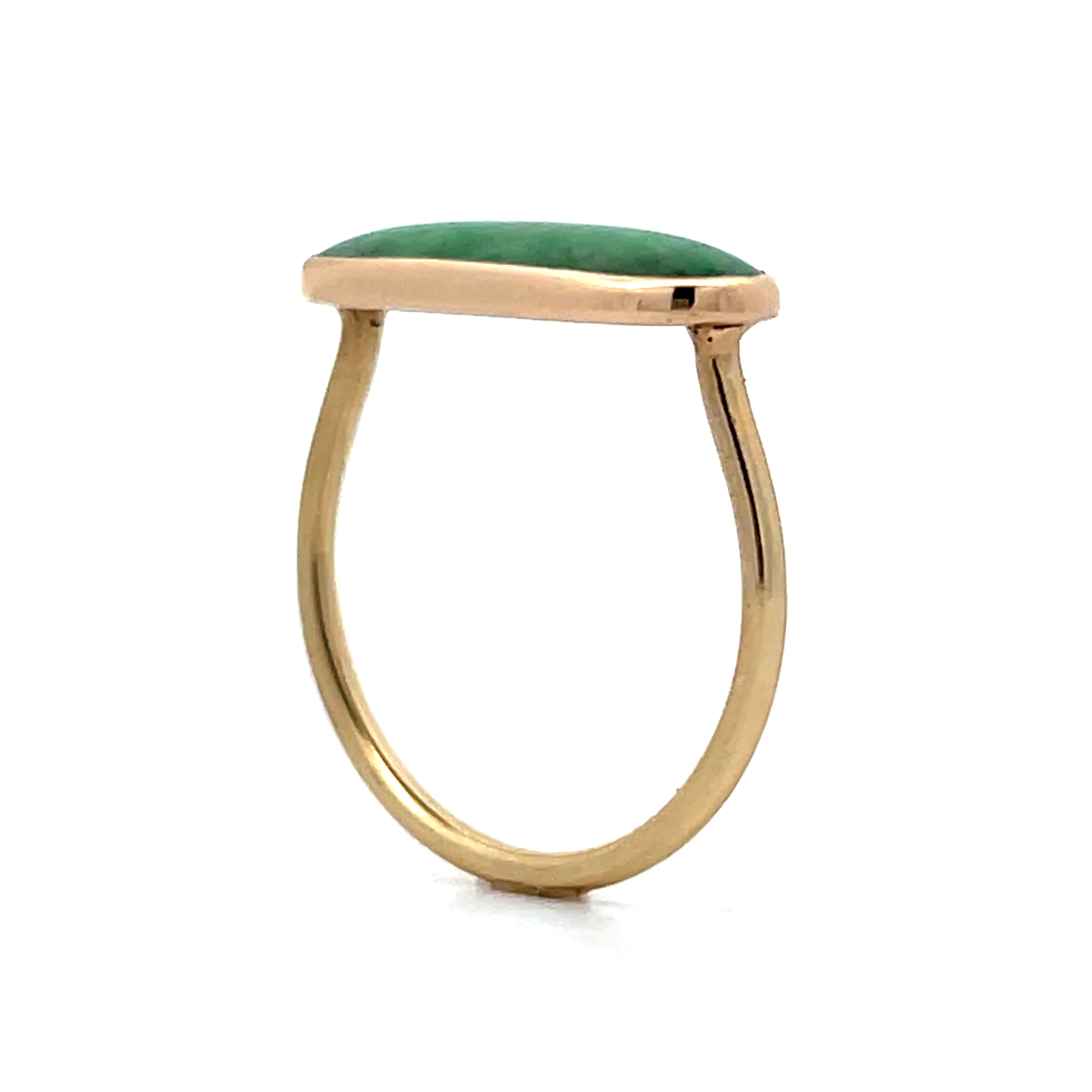 2.74 Cabochon Jadeite Ring in 10k Yellow Gold - Image 5