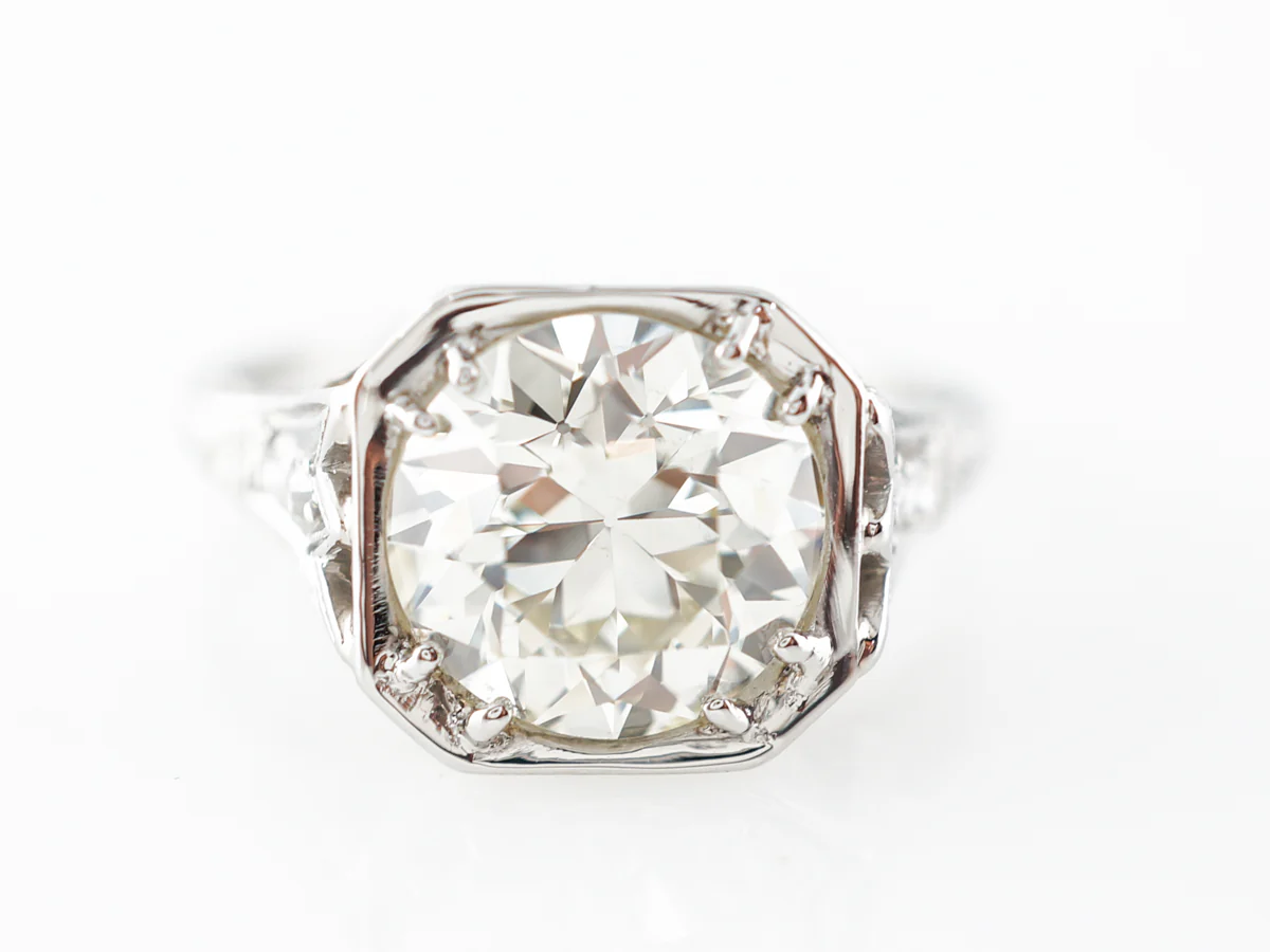 2.75 Carat Old European Cut Diamond Engagement Ring