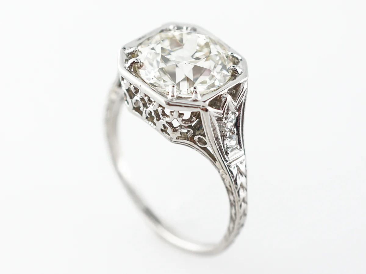 2.75 Carat Old European Cut Diamond Engagement Ring - Image 6