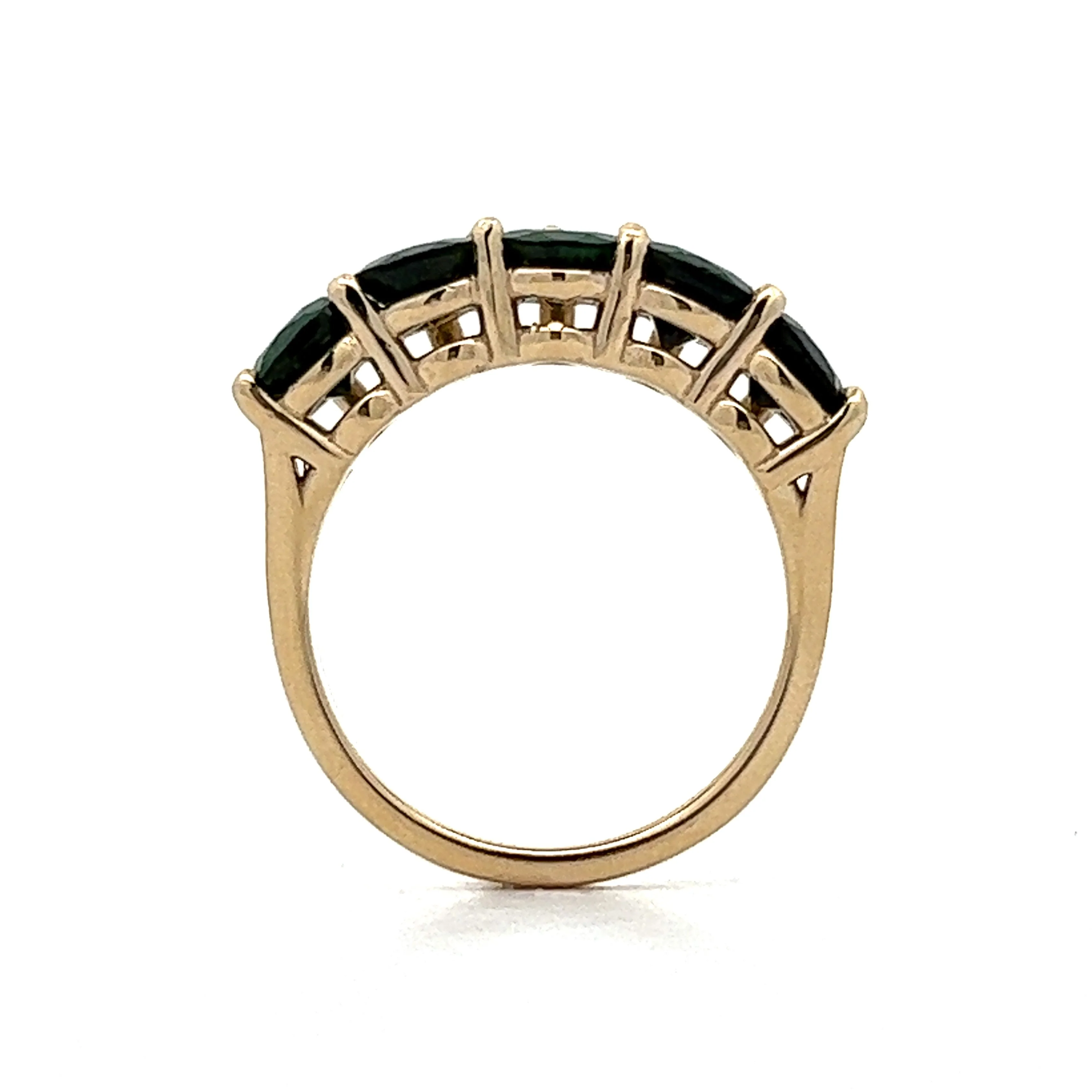 2.75 Green Tourmaline Pear Five Stone Stacking Ring - Image 4