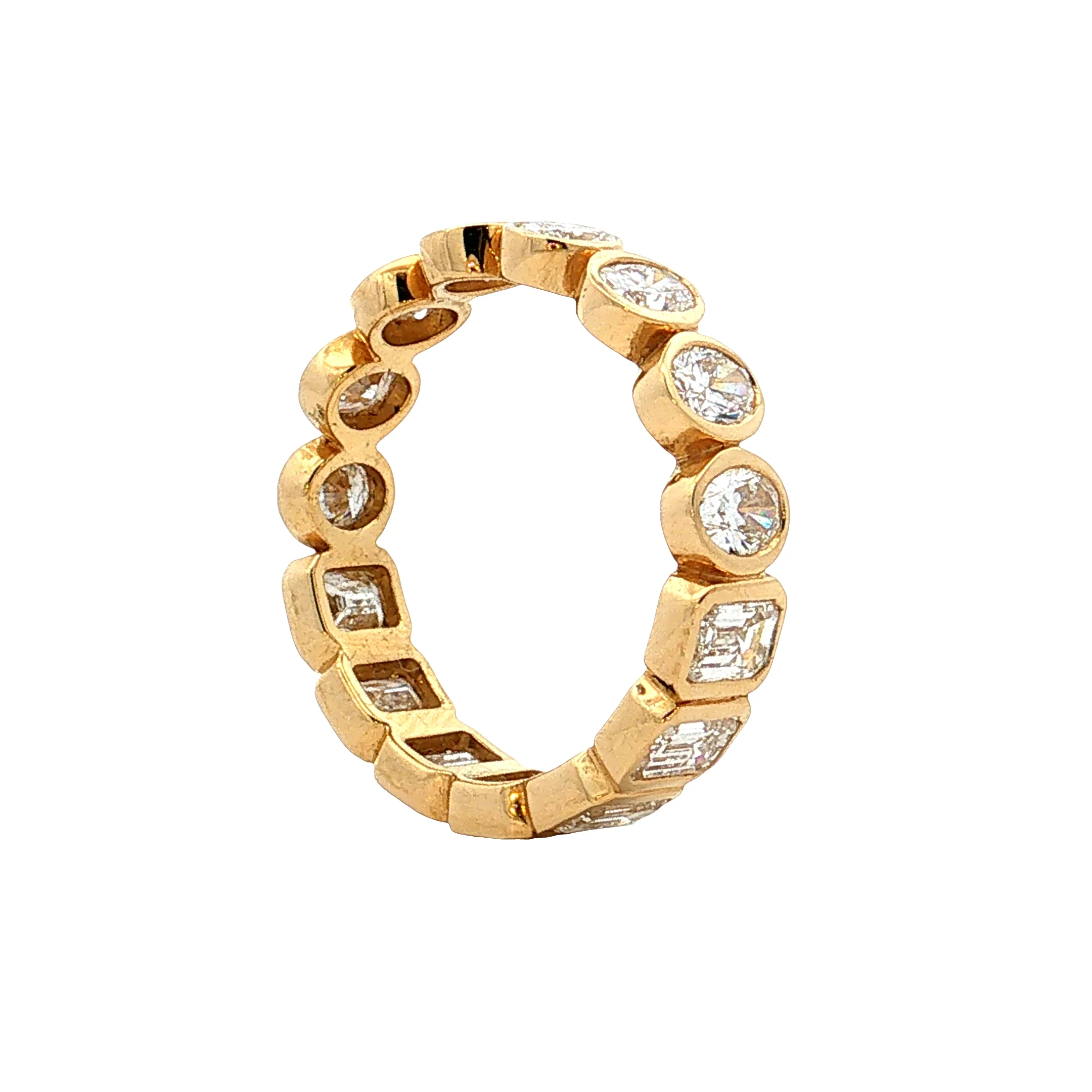 2.75 Mixed Diamond Eternity Wedding Band 18k - Image 6