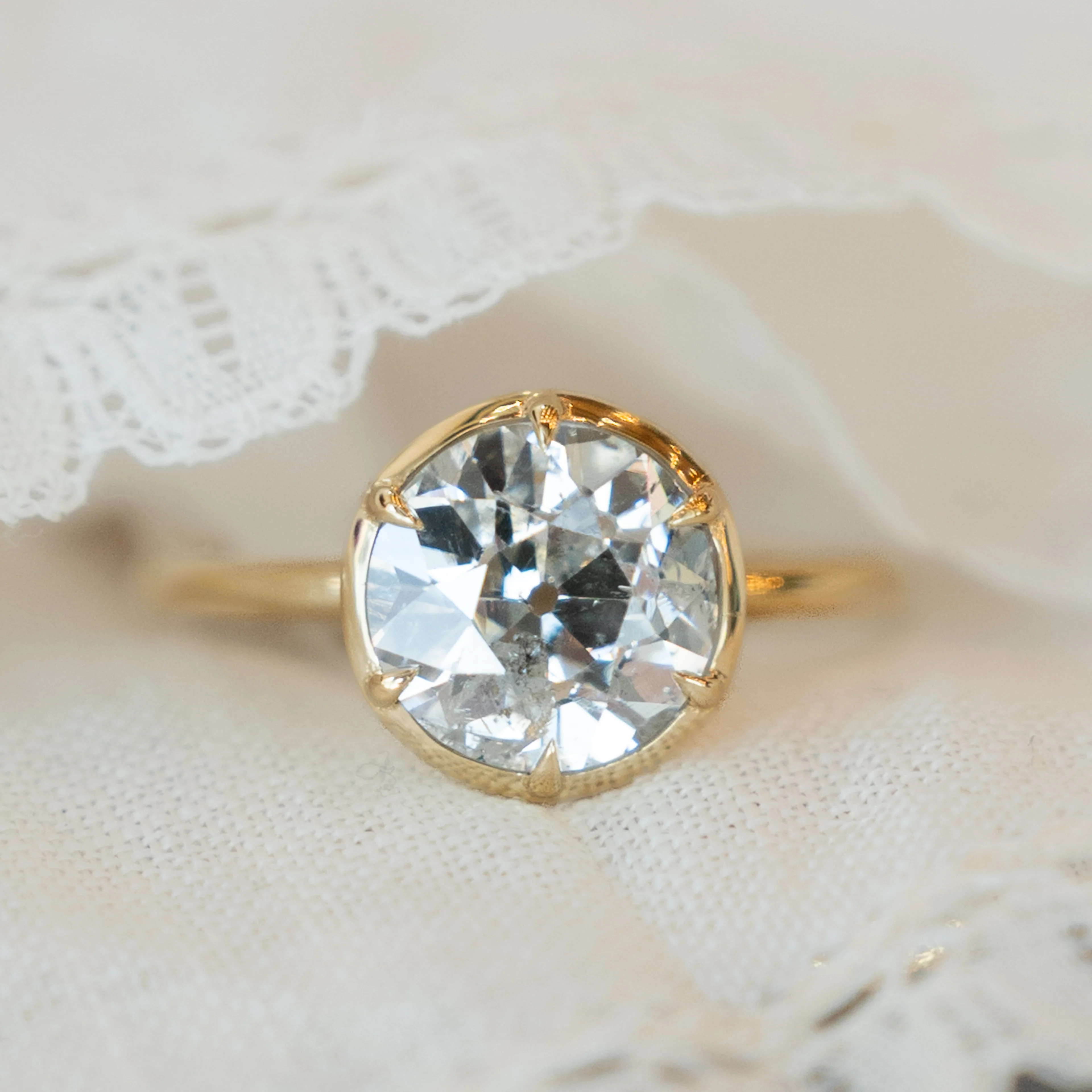 2.77 Old European Diamond Engagement Ring in 18k - Image 6