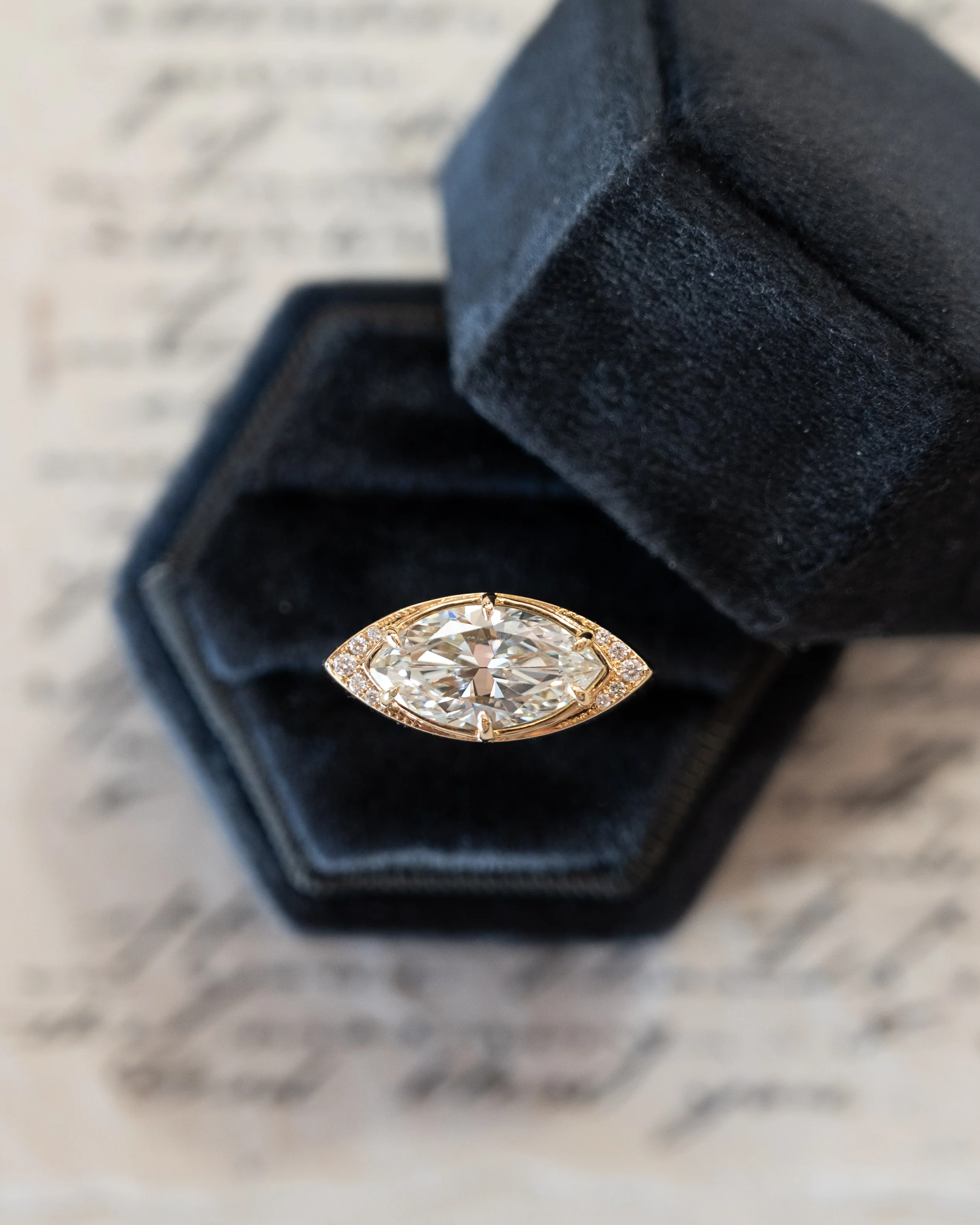 2.84 Marquise Diamond Engagement Ring 18k Yellow Gold - Image 6