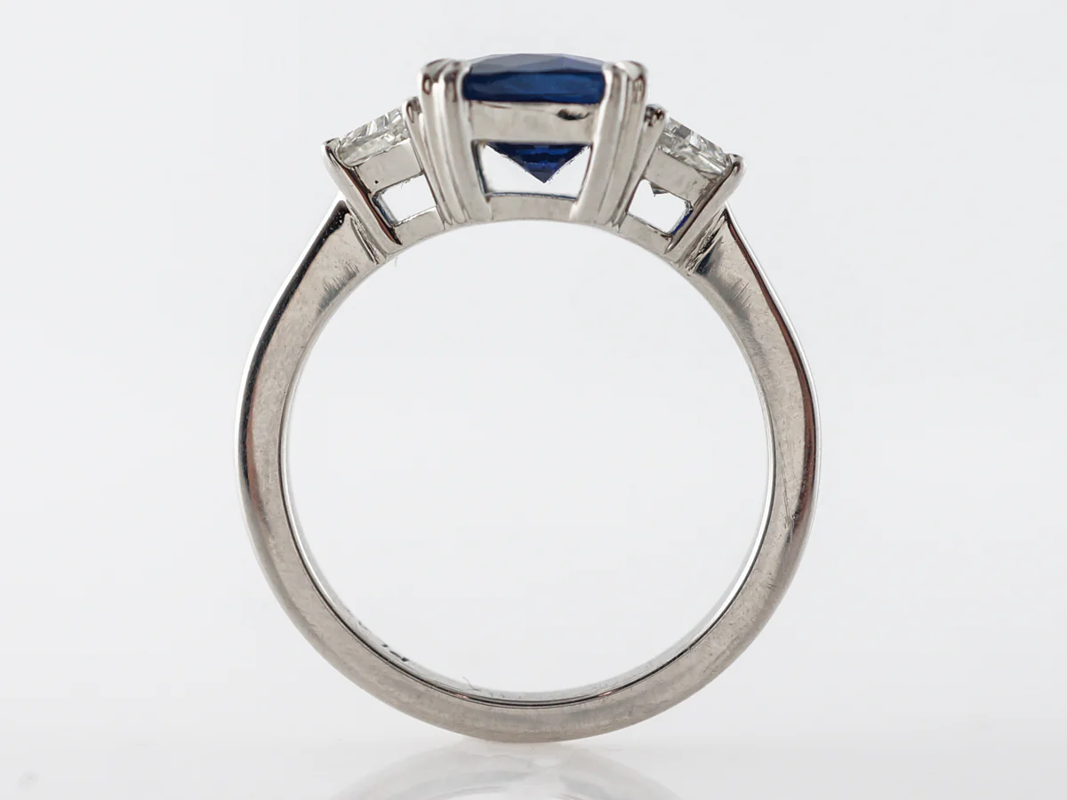 2.85 Carat Cushion Sapphire Engagement Ring in Platinum - Image 4