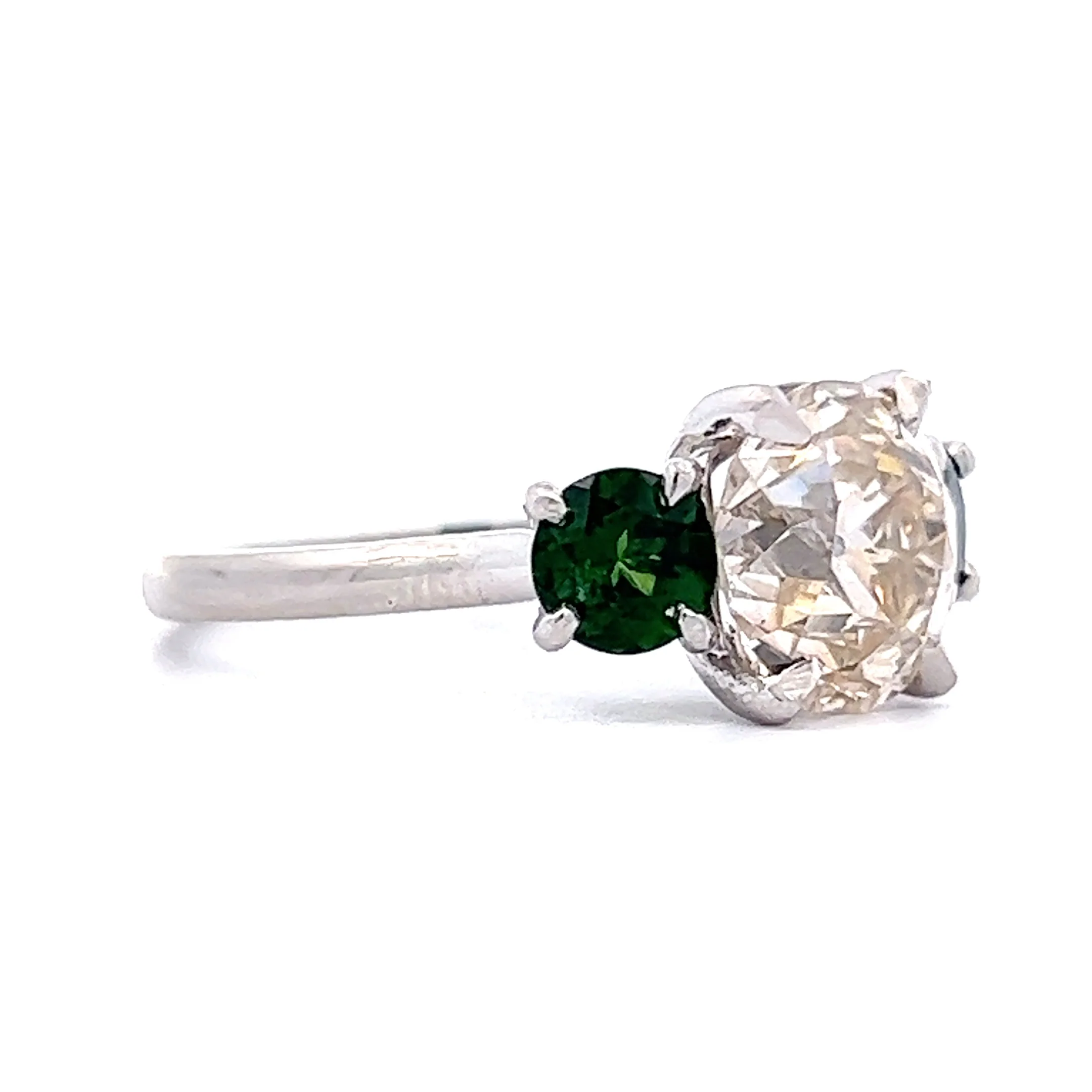2.85 Old Euro Engagement Ring in Platinum - Image 3