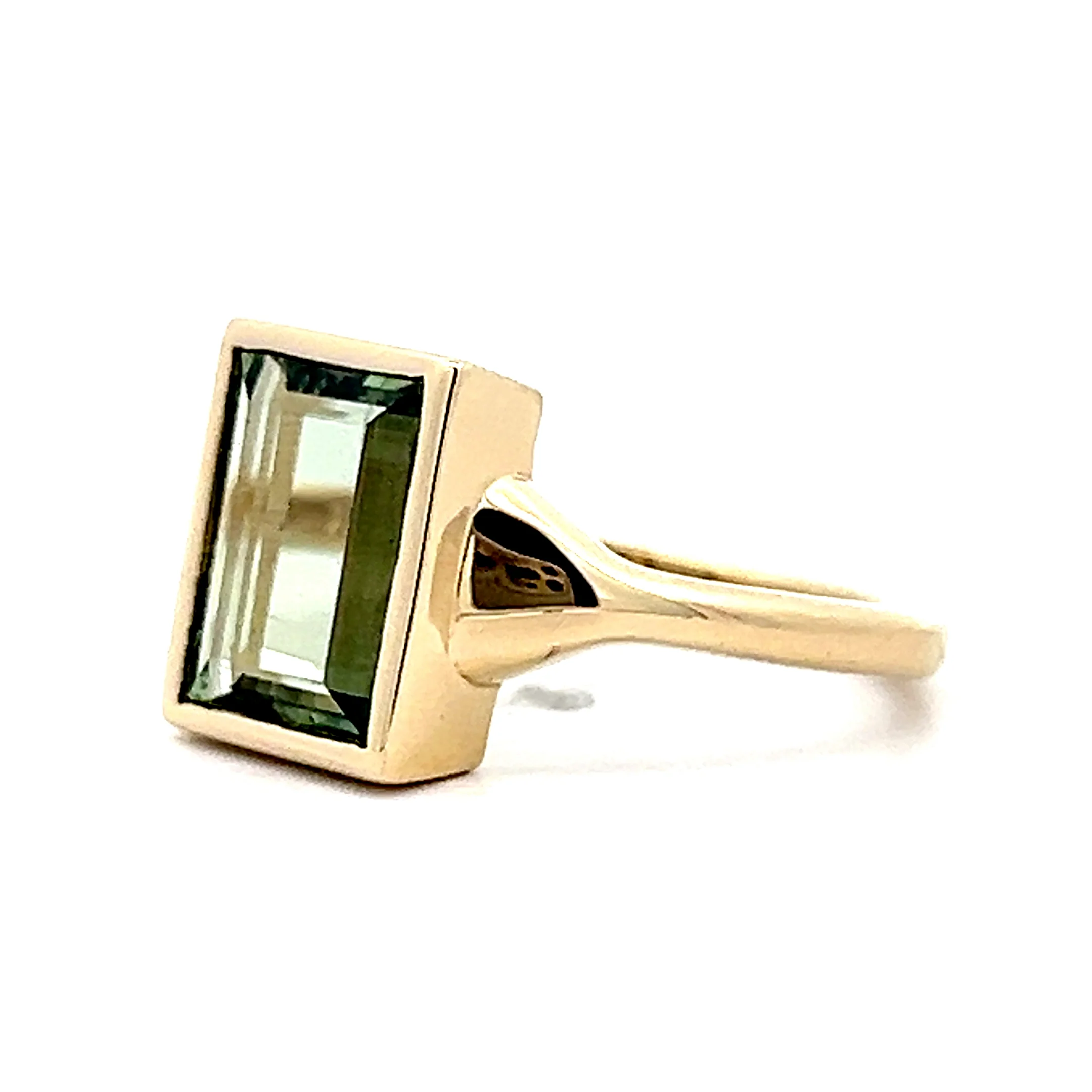 2.86 Emerald Cut Green Sapphire Cocktail Ring 14k - Image 2
