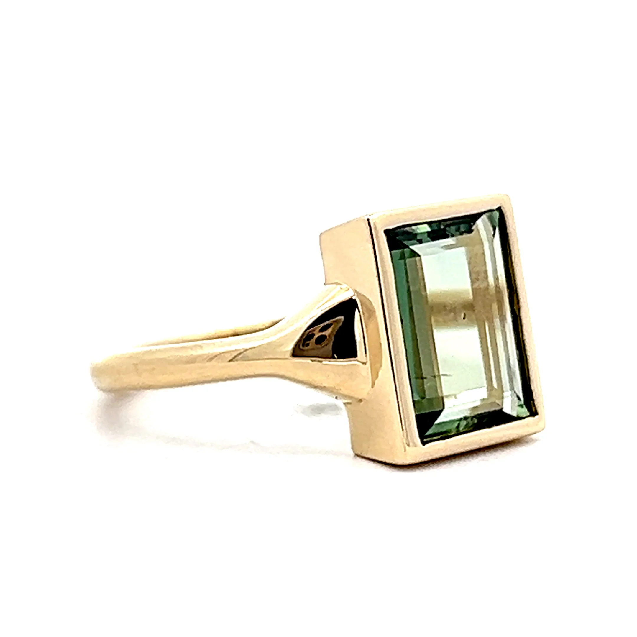 2.86 Emerald Cut Green Sapphire Cocktail Ring 14k - Image 3