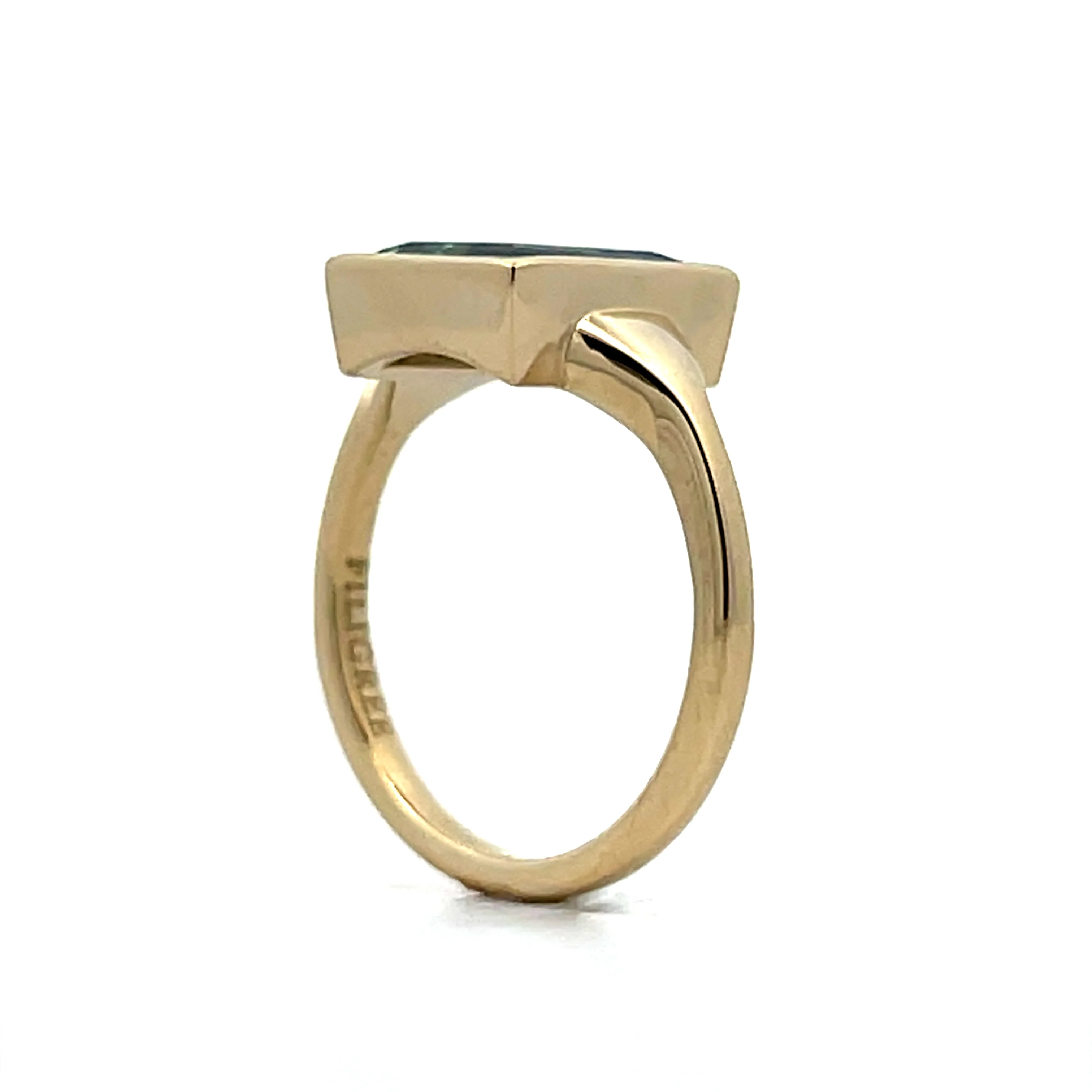 2.86 Emerald Cut Green Sapphire Cocktail Ring 14k - Image 4