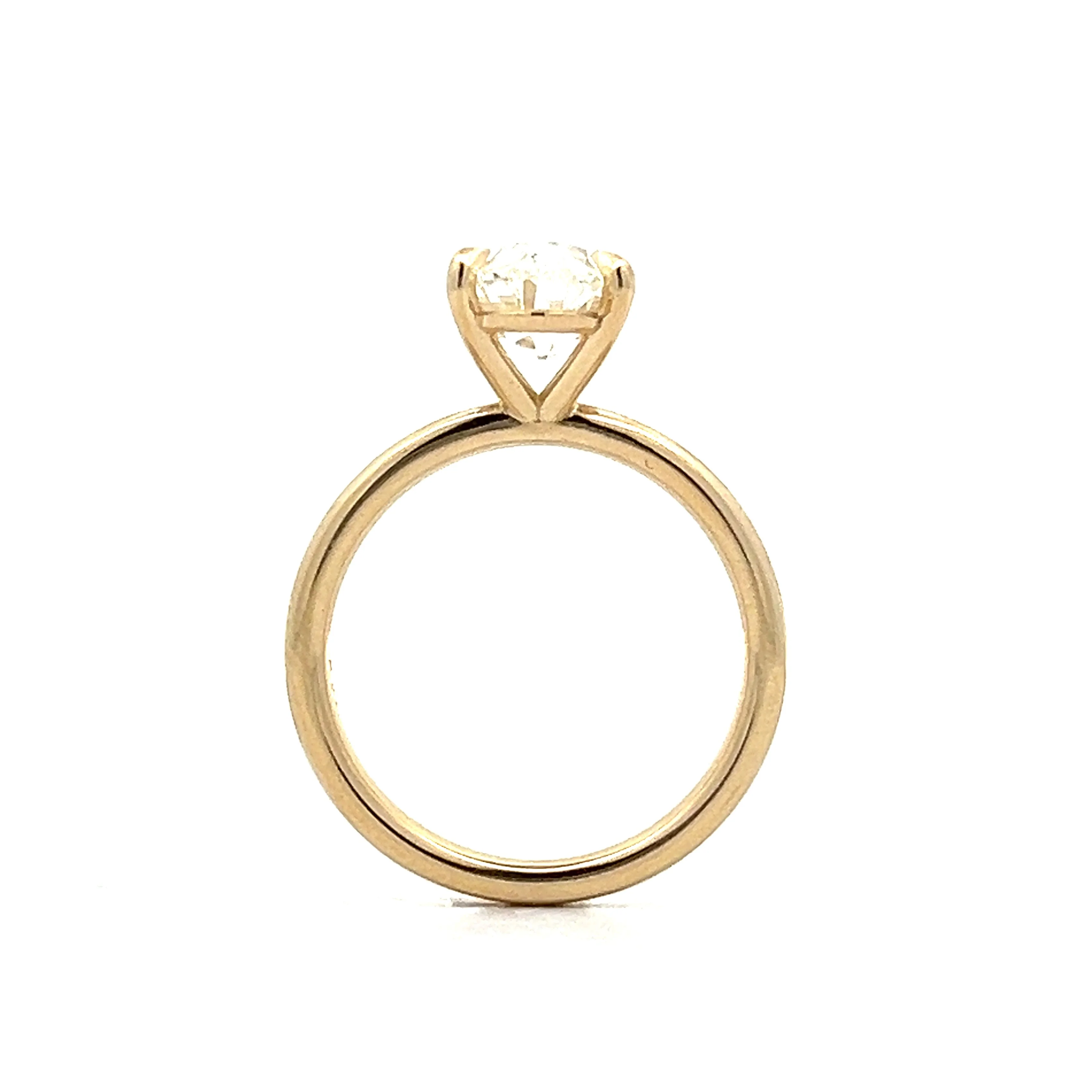 2.86 Moval Cut Diamond Engagement Ring in 14k Yellow Gold - Image 4