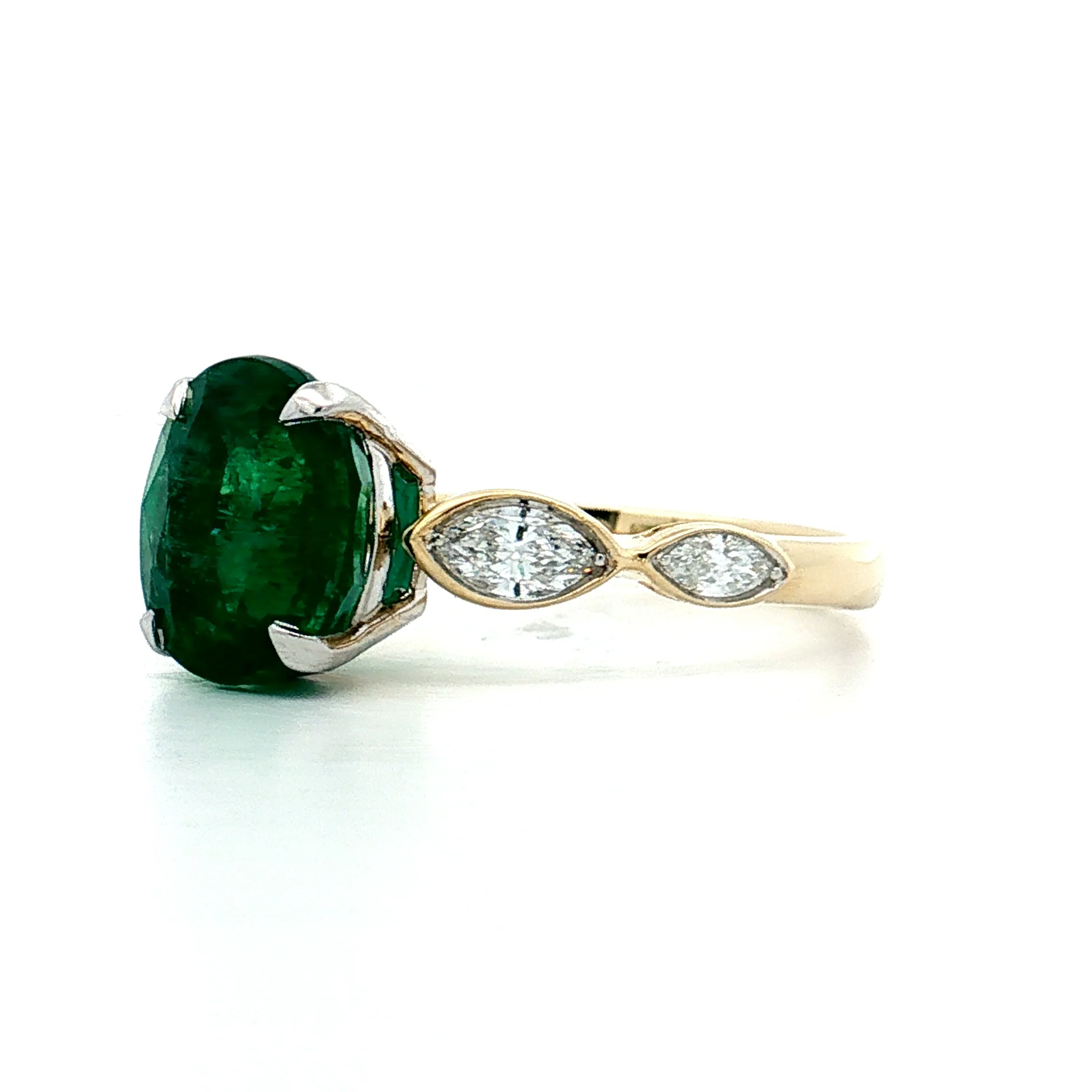 2.88 Emerald Engagement Ring Two-Tone 14k - Image 2