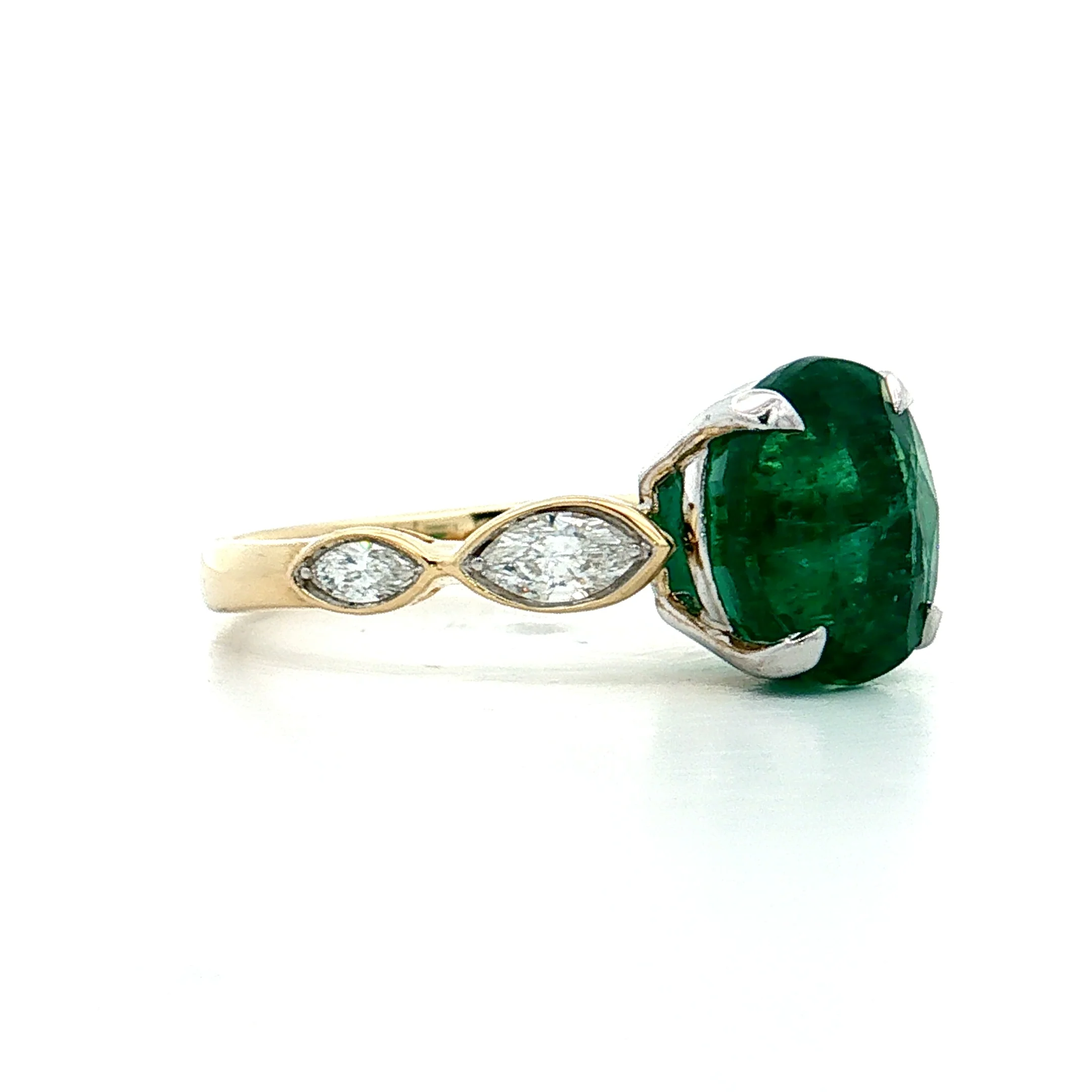 2.88 Emerald Engagement Ring Two-Tone 14k - Image 3