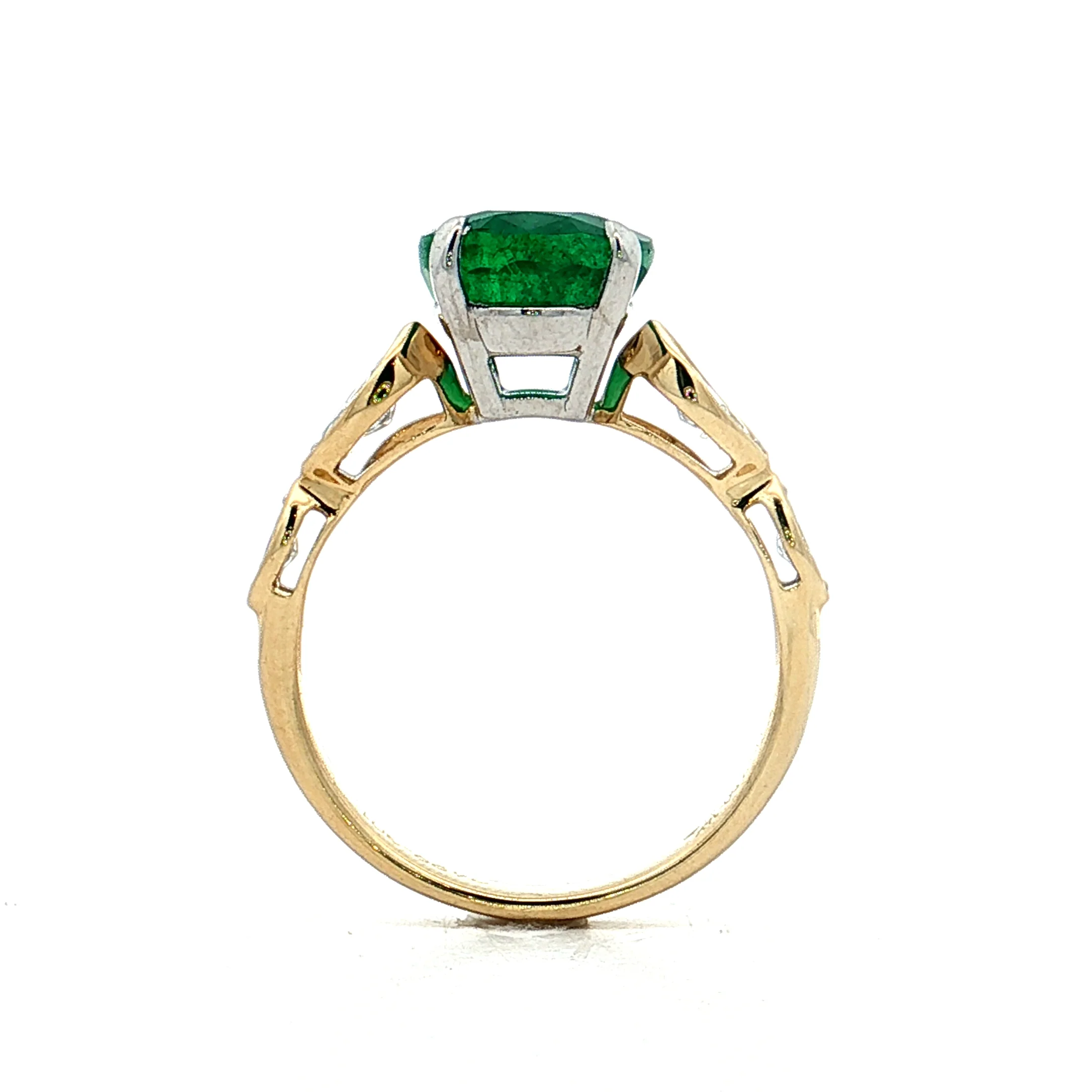 2.88 Emerald Engagement Ring Two-Tone 14k - Image 4