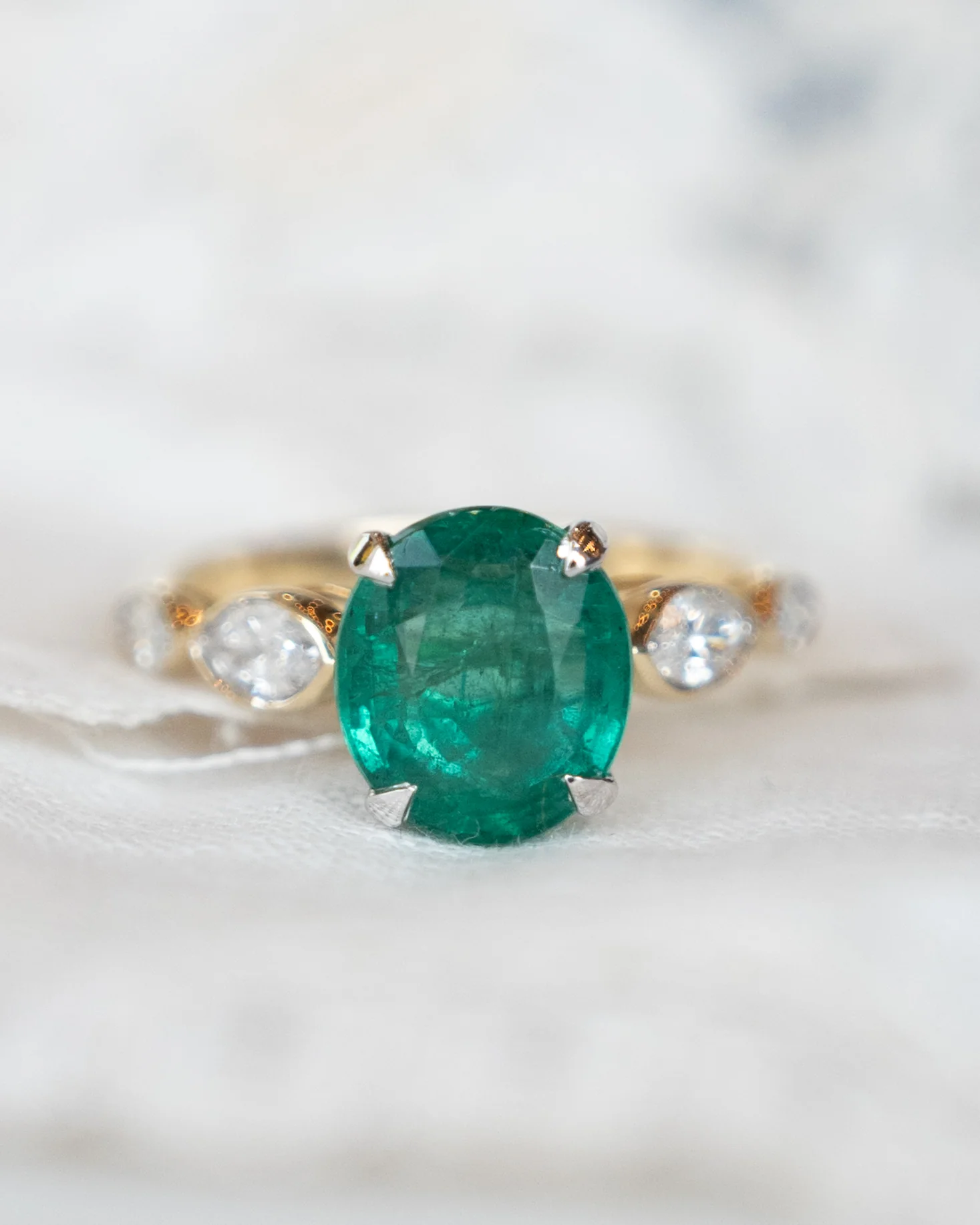 2.88 Emerald Engagement Ring Two-Tone 14k - Image 7