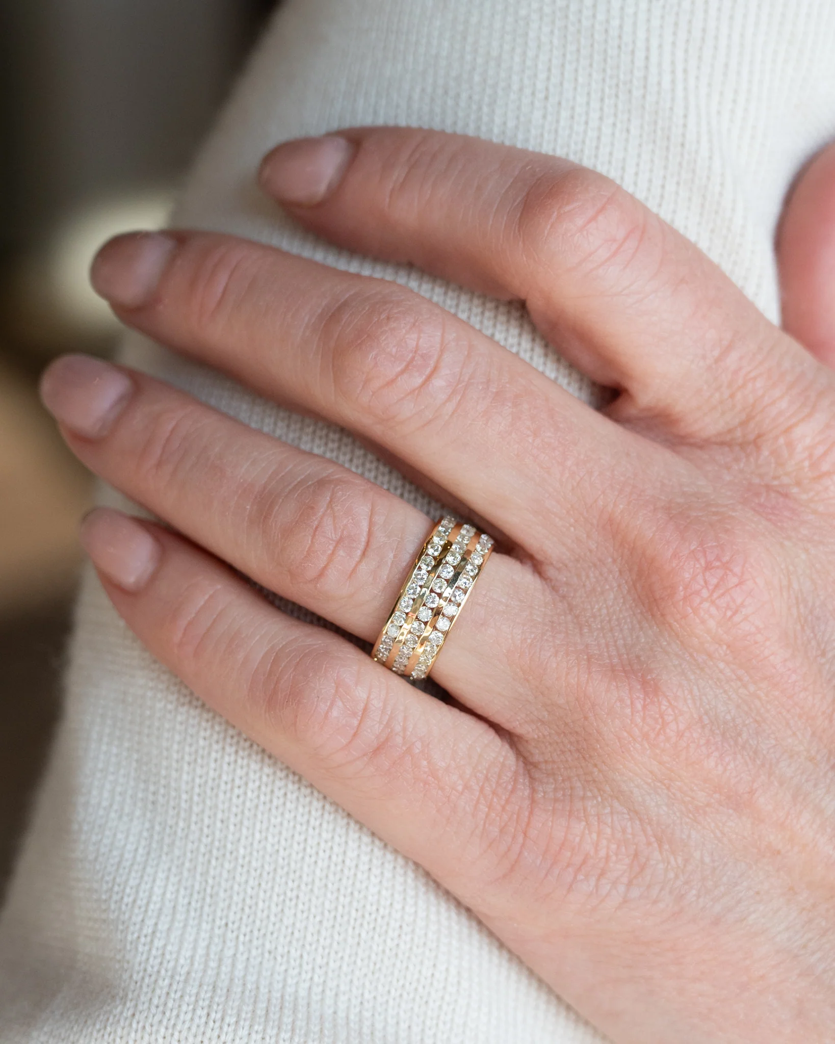 2.88 Wide Diamond Eternity Statement Ring in 18k - Image 8