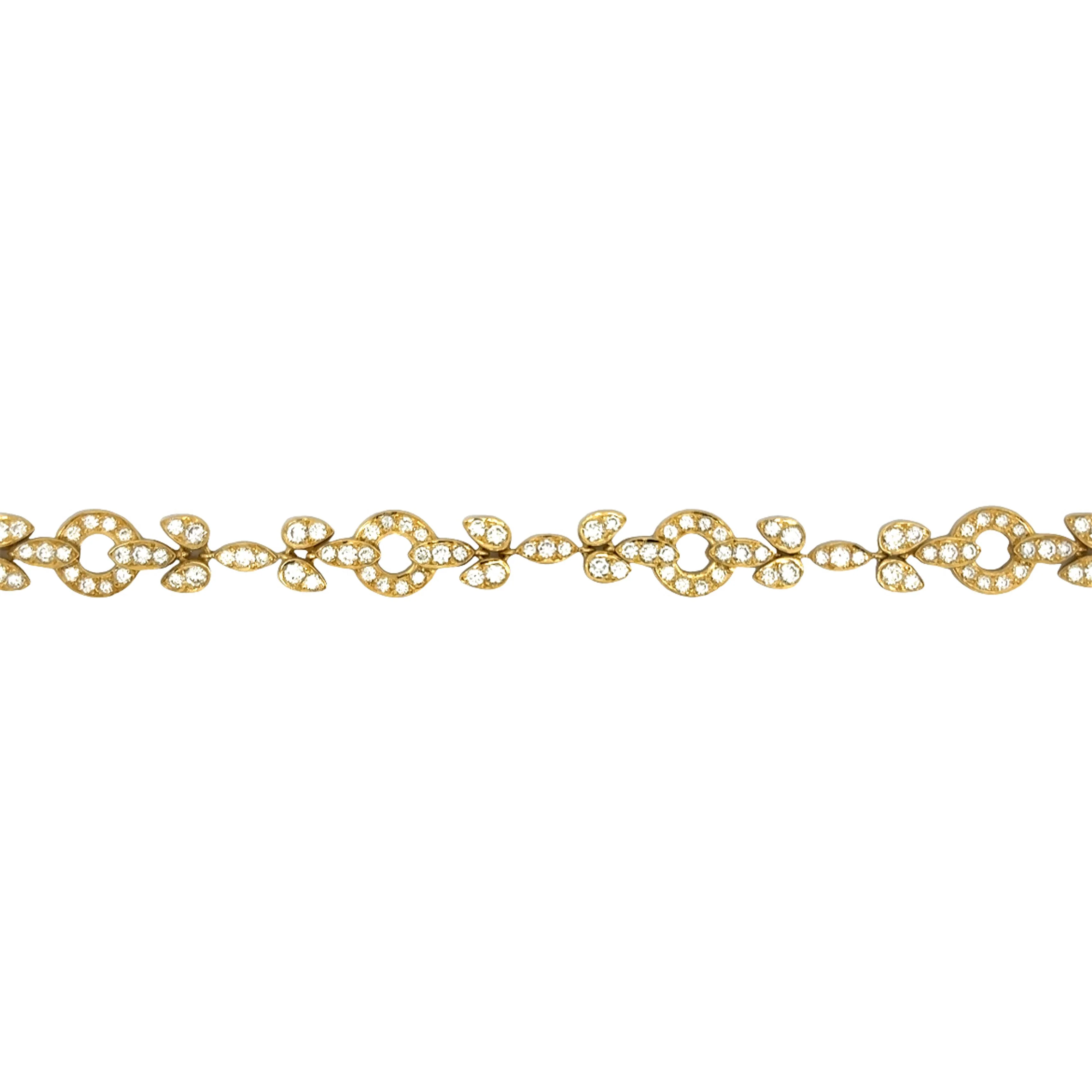 2.89 Diamond Leaf Bracelet in 18k Yellow Gold - Image 4