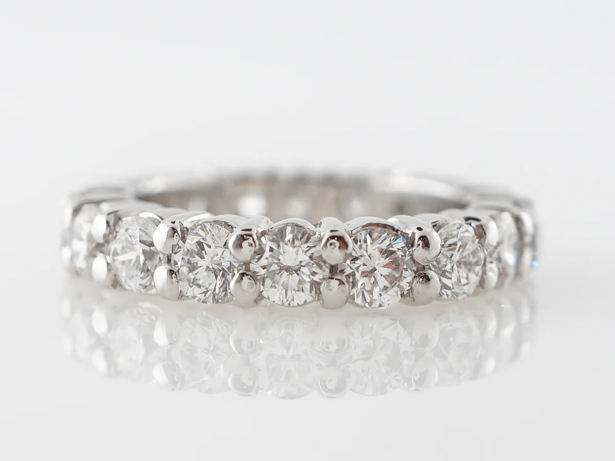 2.90 Carat Diamond Eternity Wedding Band in Platinum