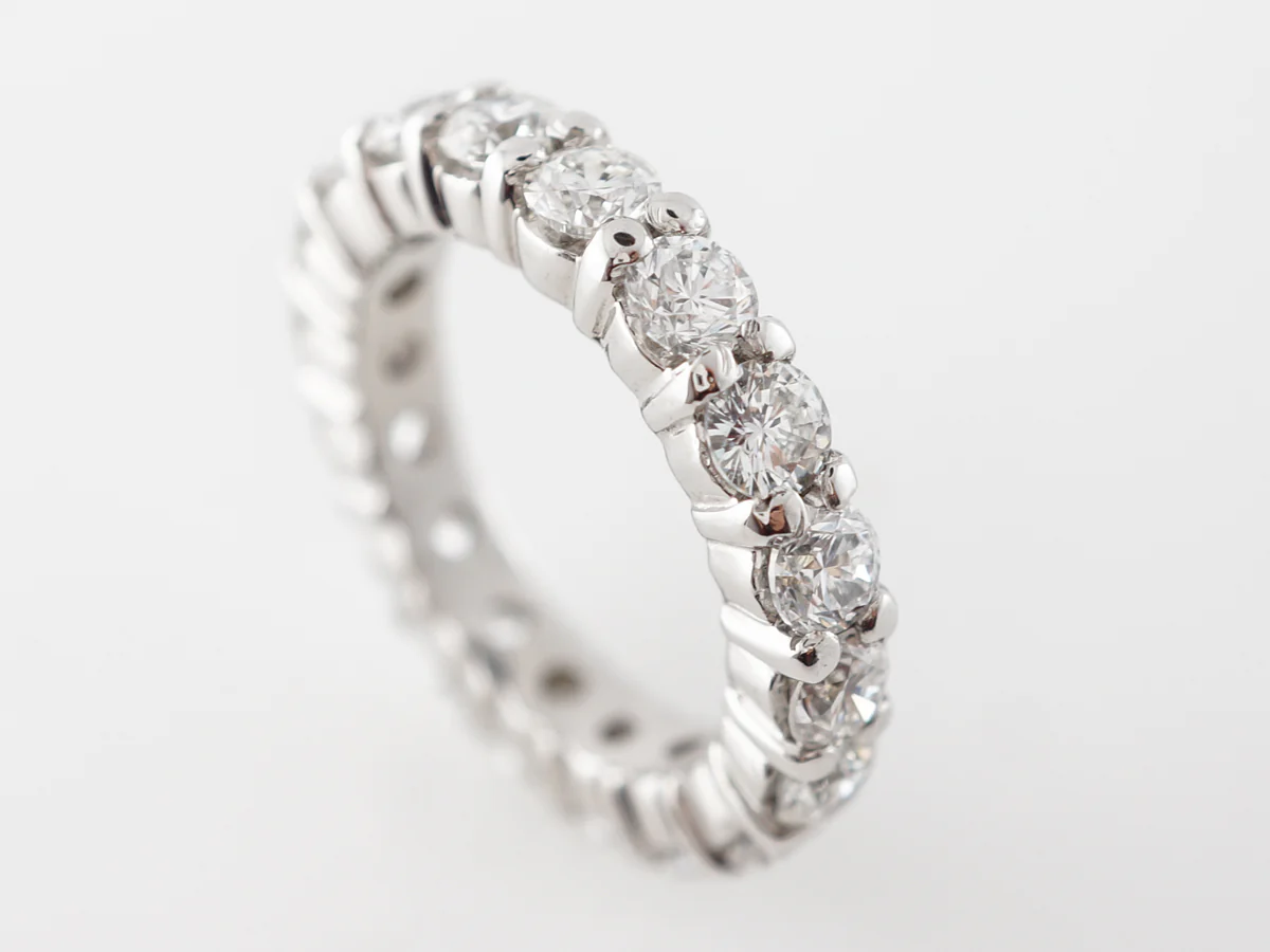 2.90 Carat Diamond Eternity Wedding Band in Platinum - Image 4