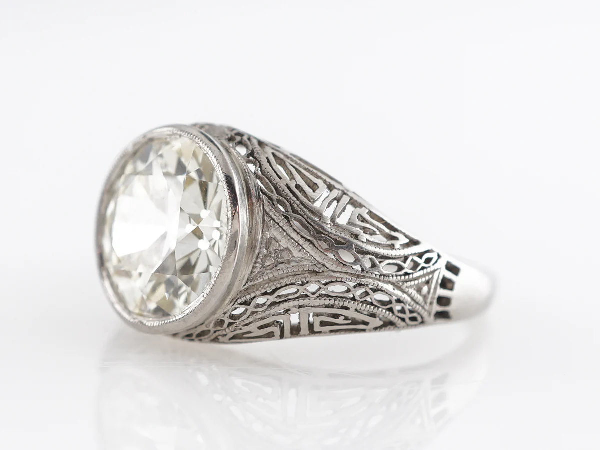 2.93 Carat Old European Cut Diamond Engagement Ring in Platinum - Image 2